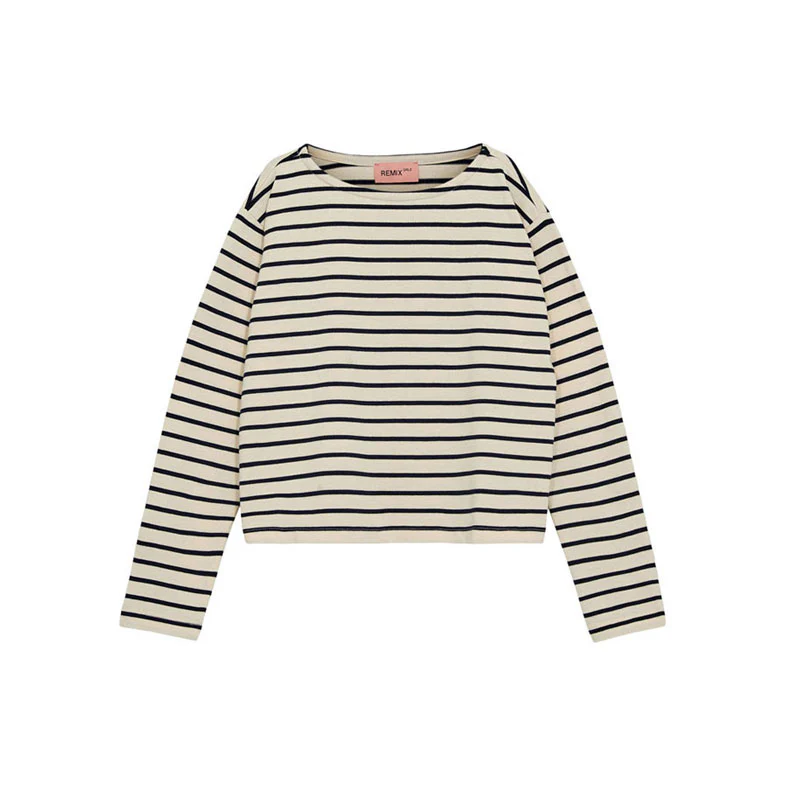 Designers Remix Cream Stripes Stacy Longsleeve Tshirt