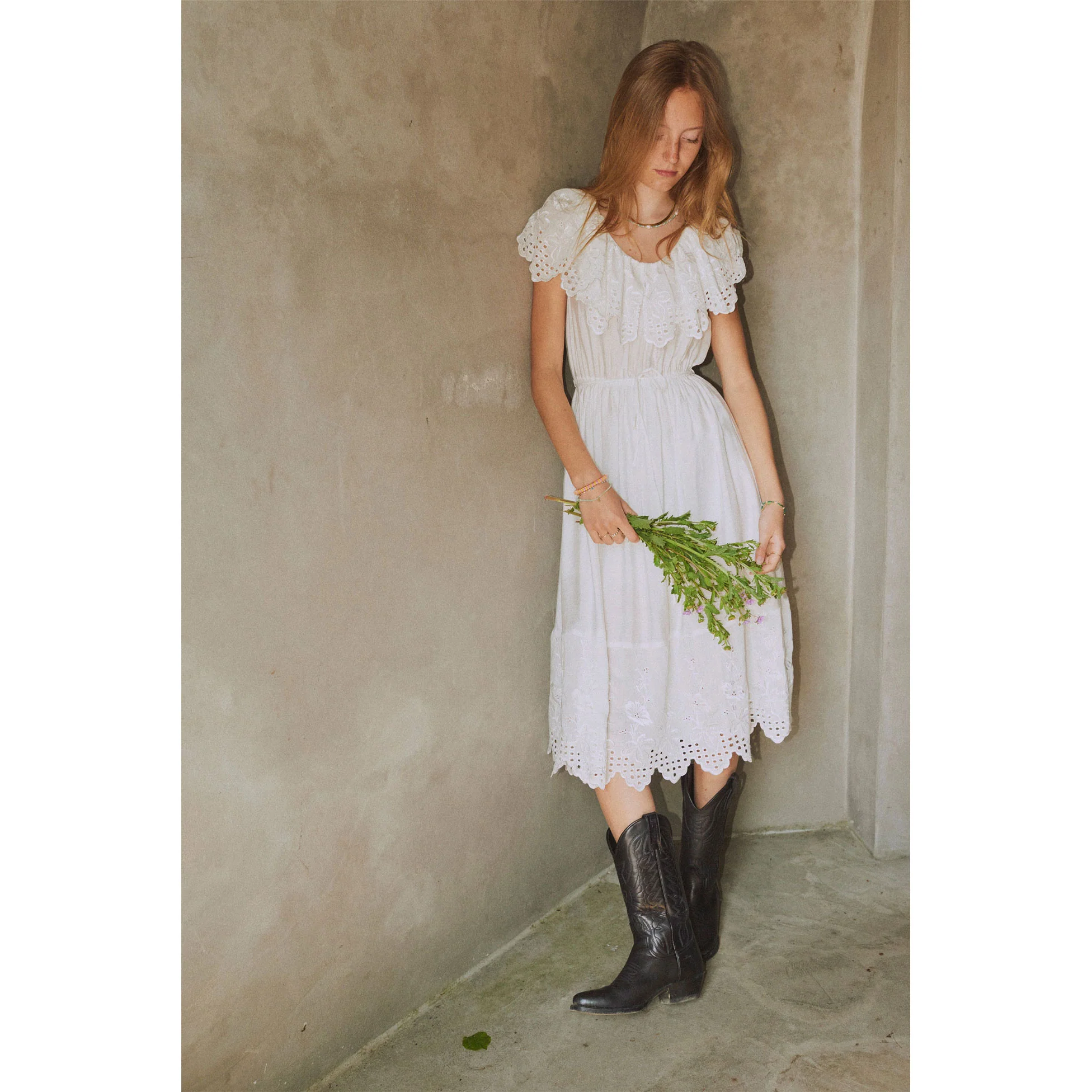 Designers Remix Cream Vera Broderie Dress - Image 2