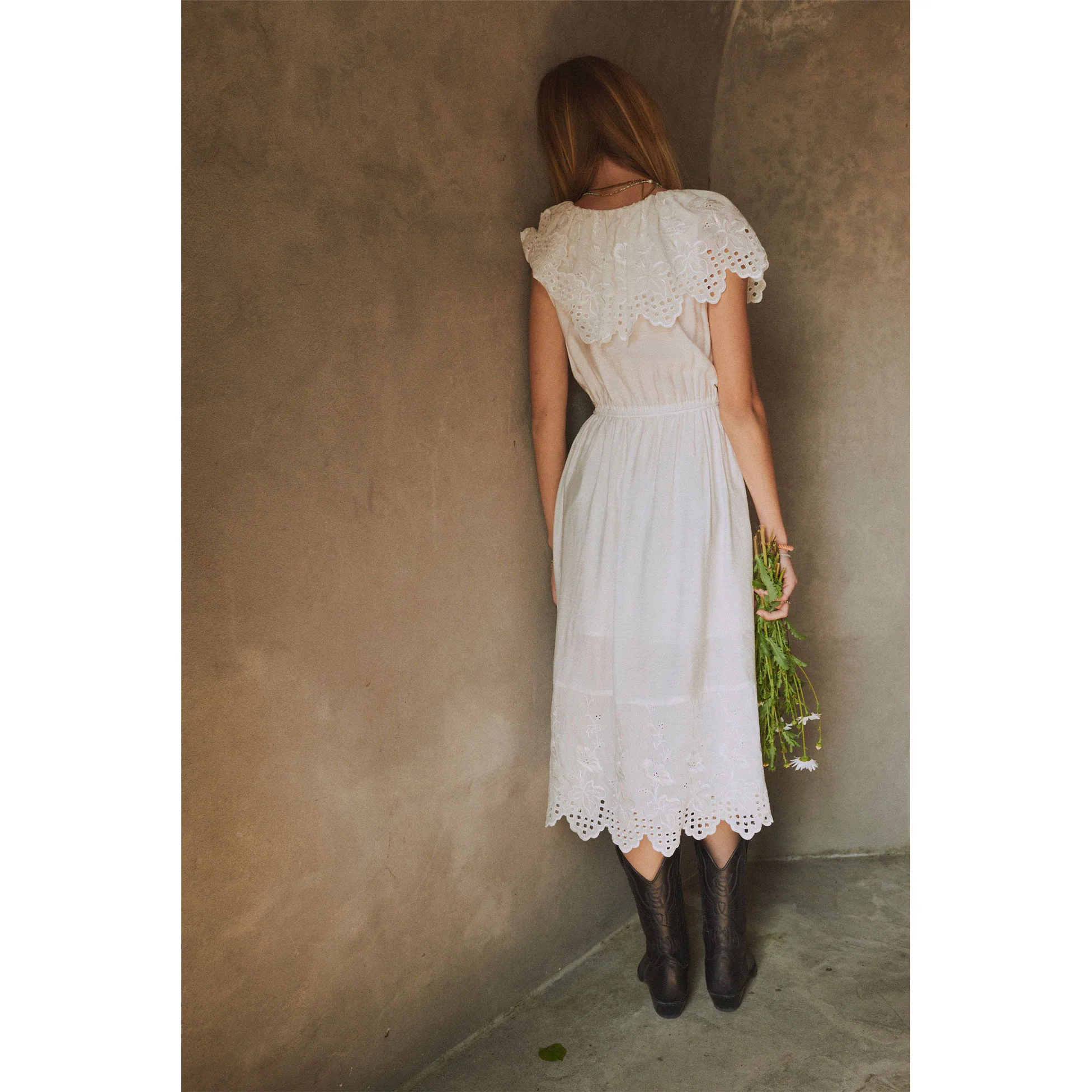 Designers Remix Cream Vera Broderie Dress - Image 4