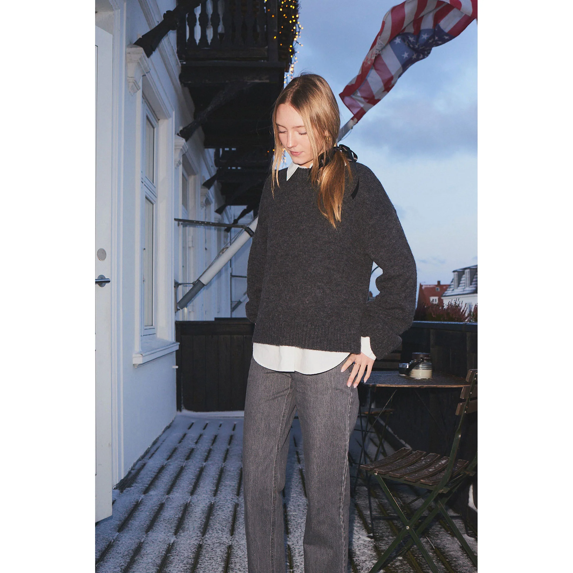 Designers Remix Grey Verona Slit Sweater - Image 2