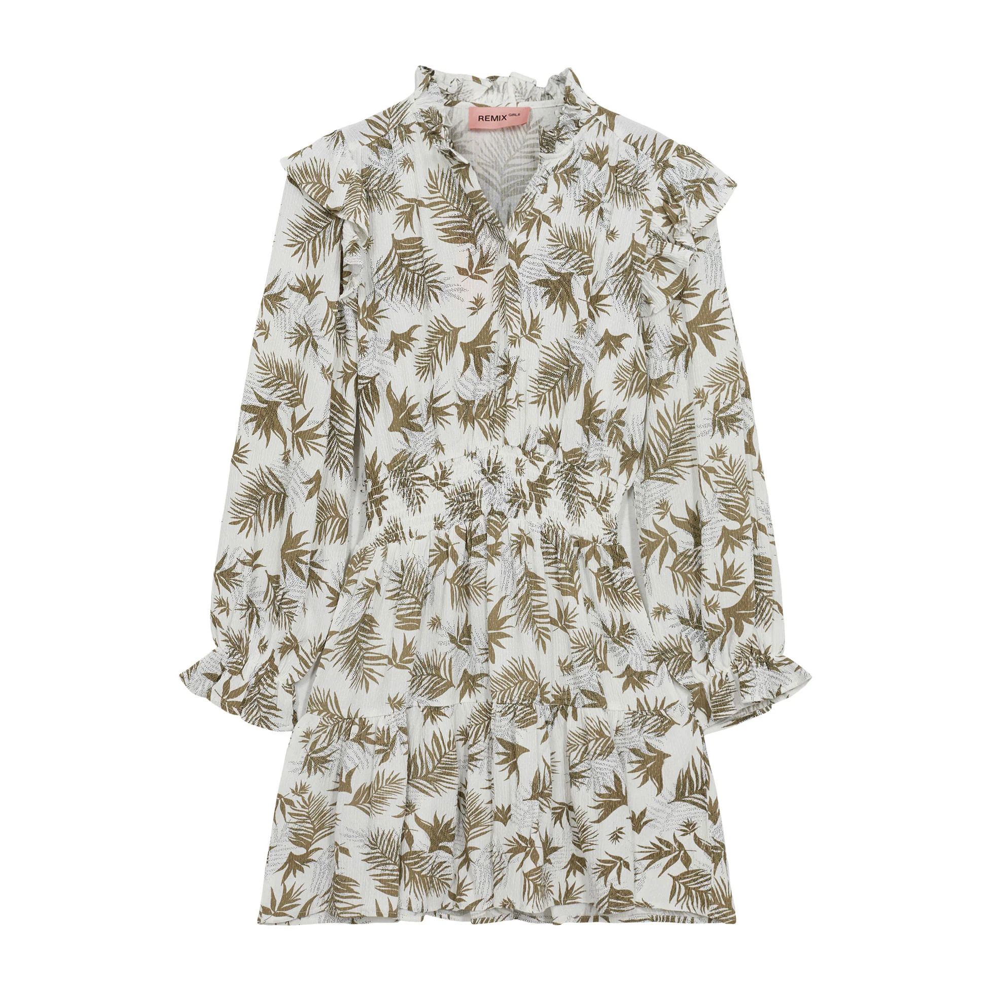 Designers Remix Olive Palm Print Hanna Dress