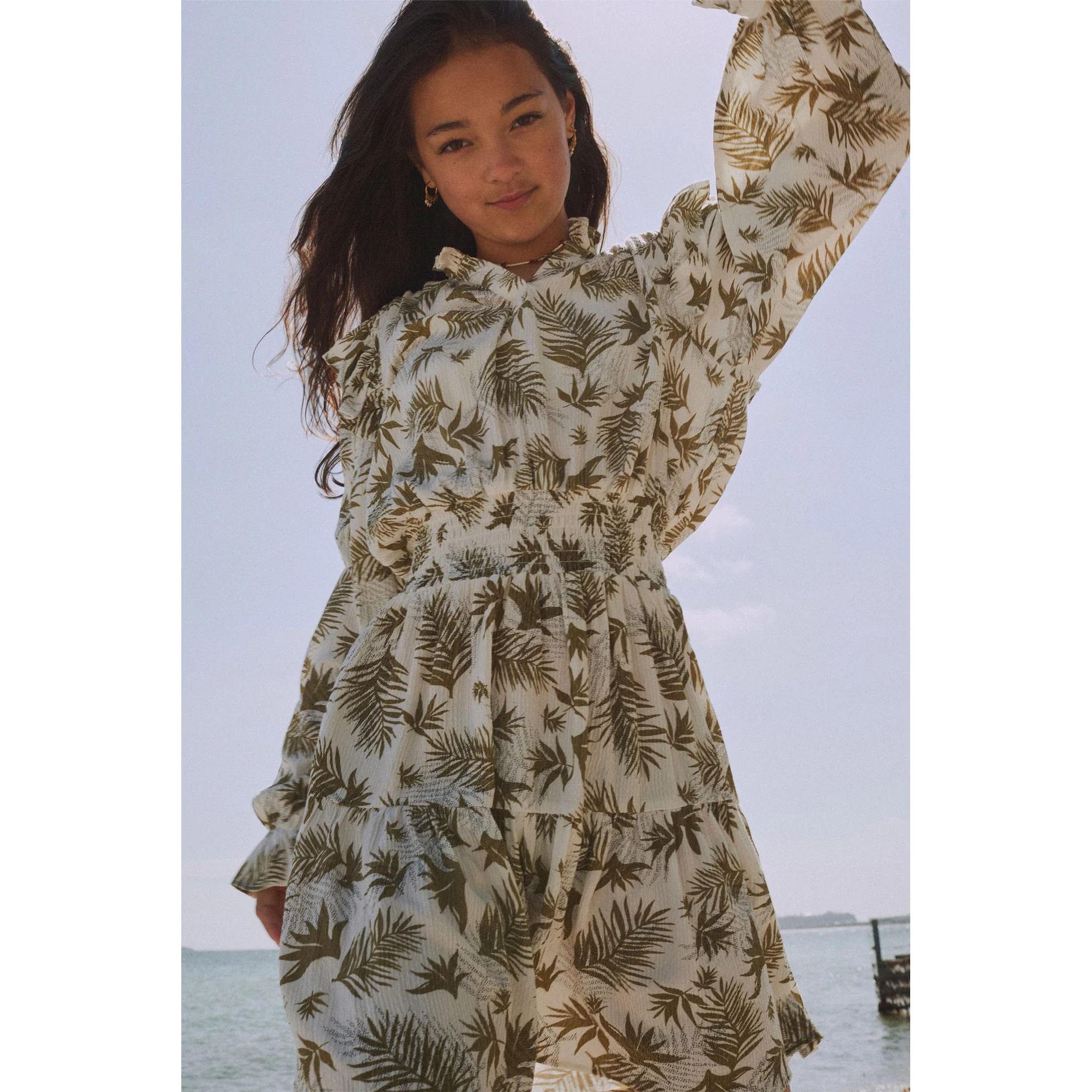 Designers Remix Olive Palm Print Hanna Dress - Image 2