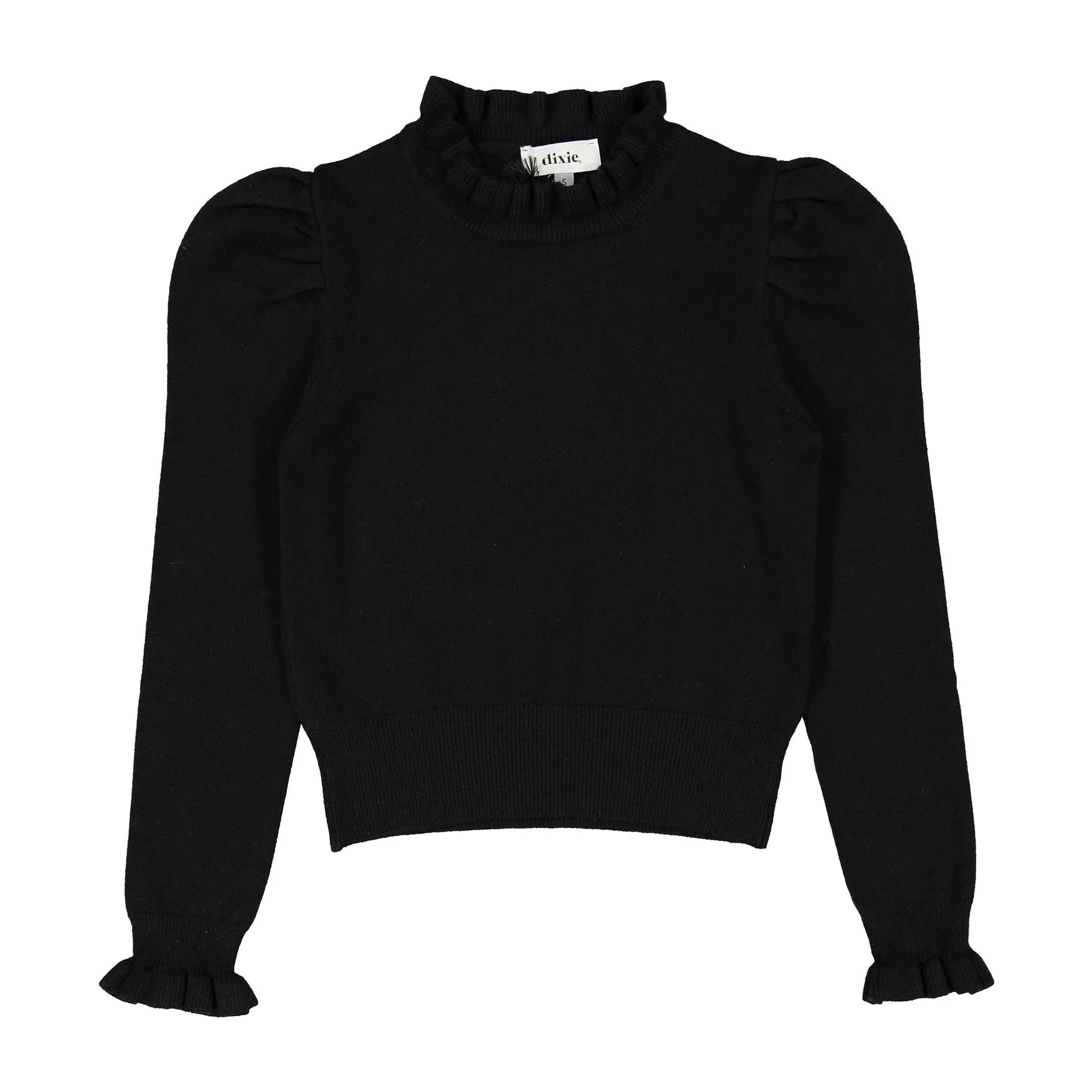 Dixie Black Ruffle Neck Sweater