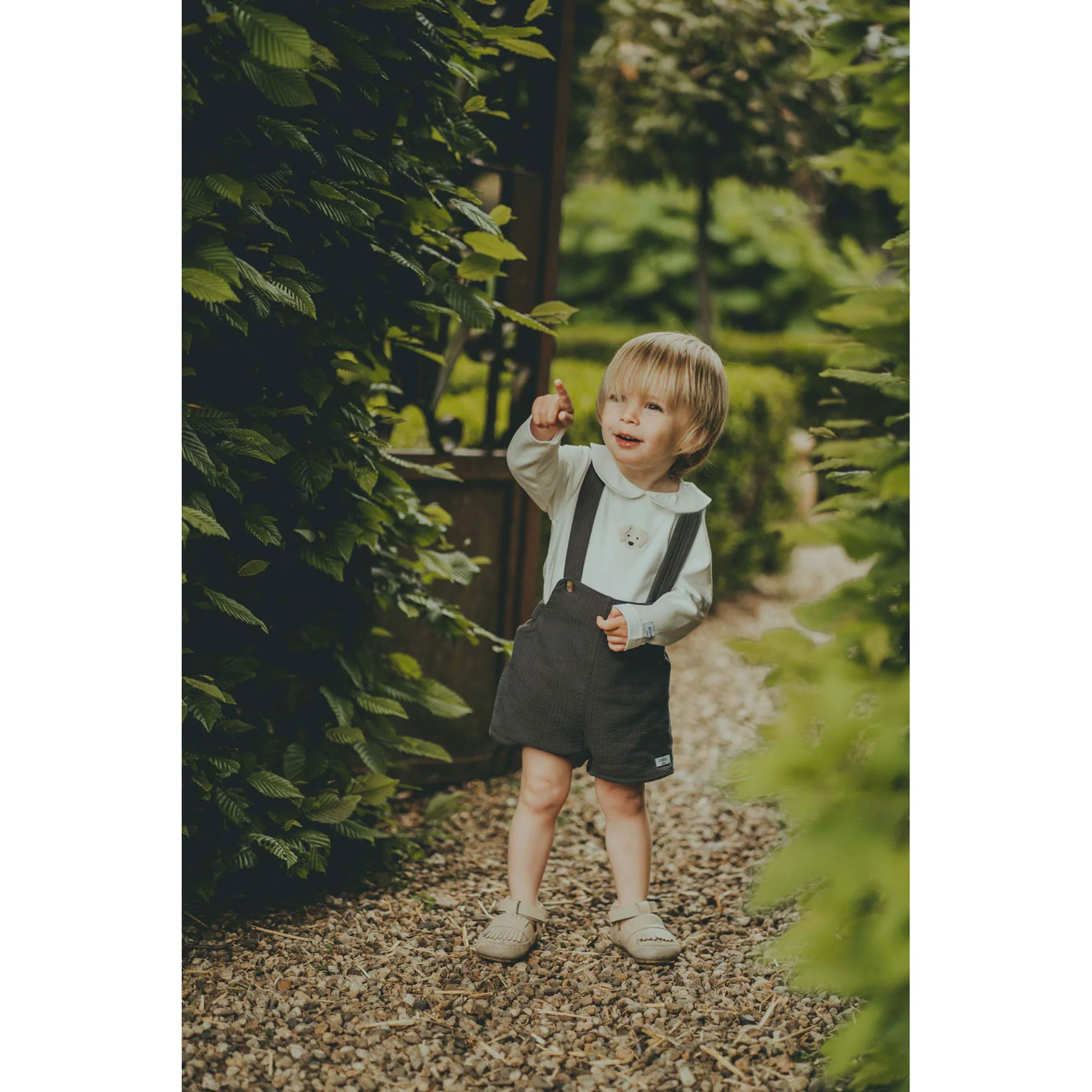 Donsje Cloudy Grey Obby Suspender Shorts - Image 2