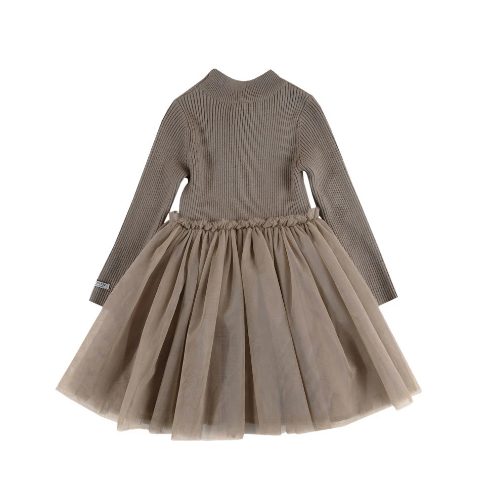 Donsje Taupe Lotus Dress - Image 4