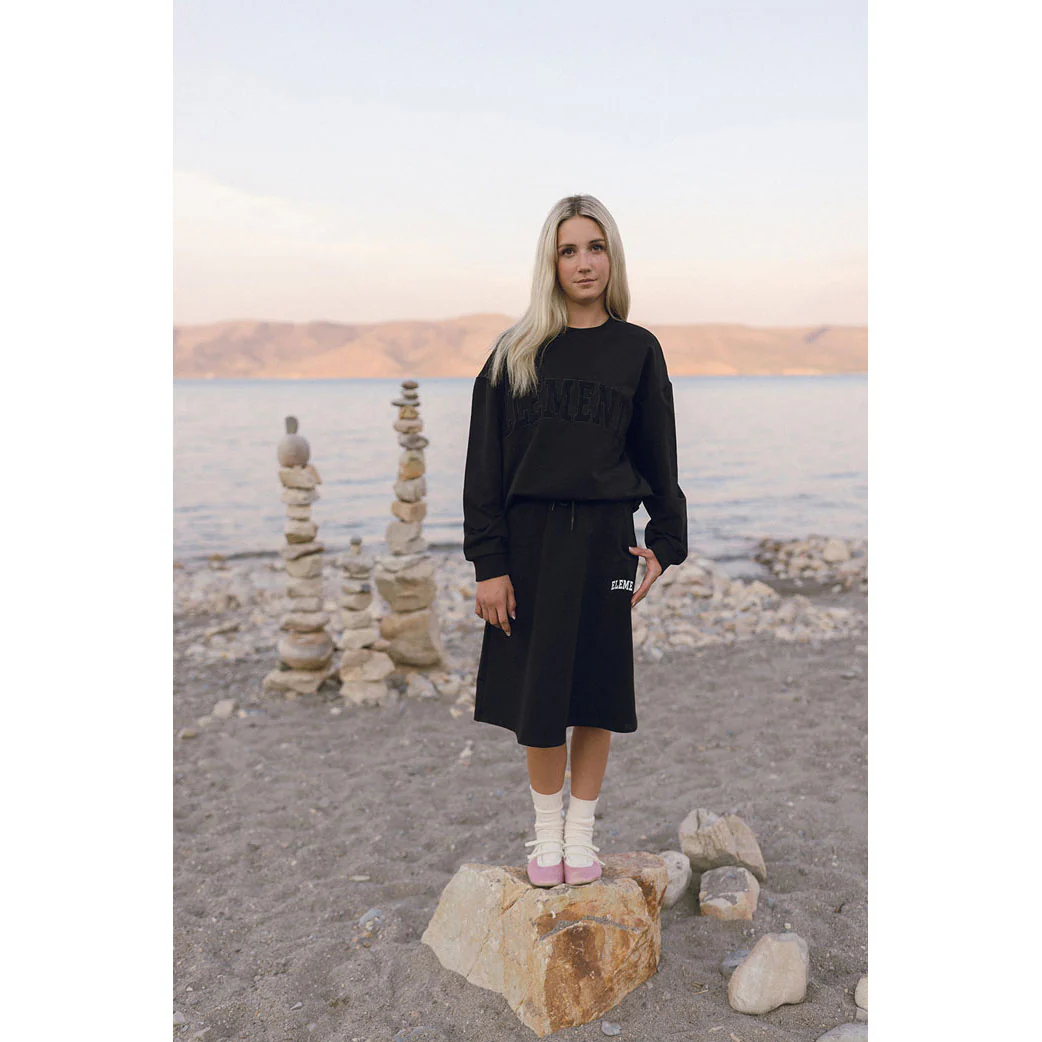 ELEMENTS Black Knee Length Sweat Skirt - Image 2