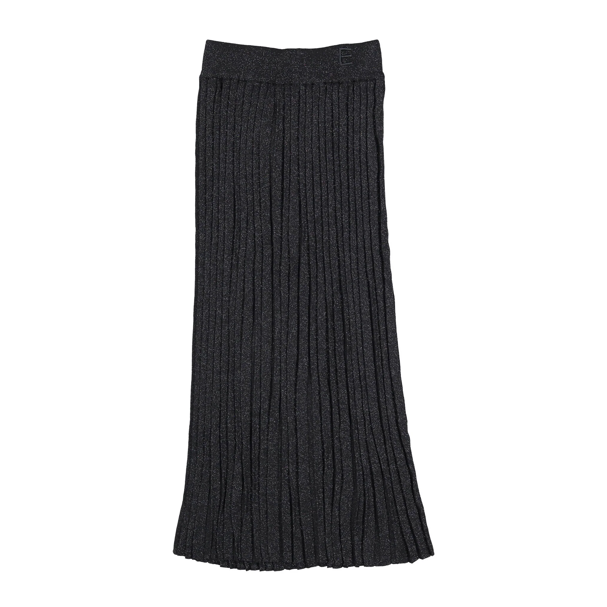 ELEMENTS Black Metallic Pleated Skirt