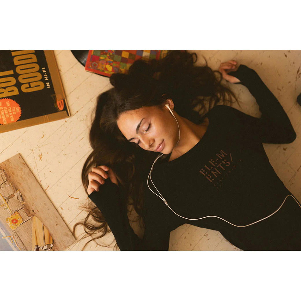 ELEMENTS Black Stamped Waffle Tee - Image 2