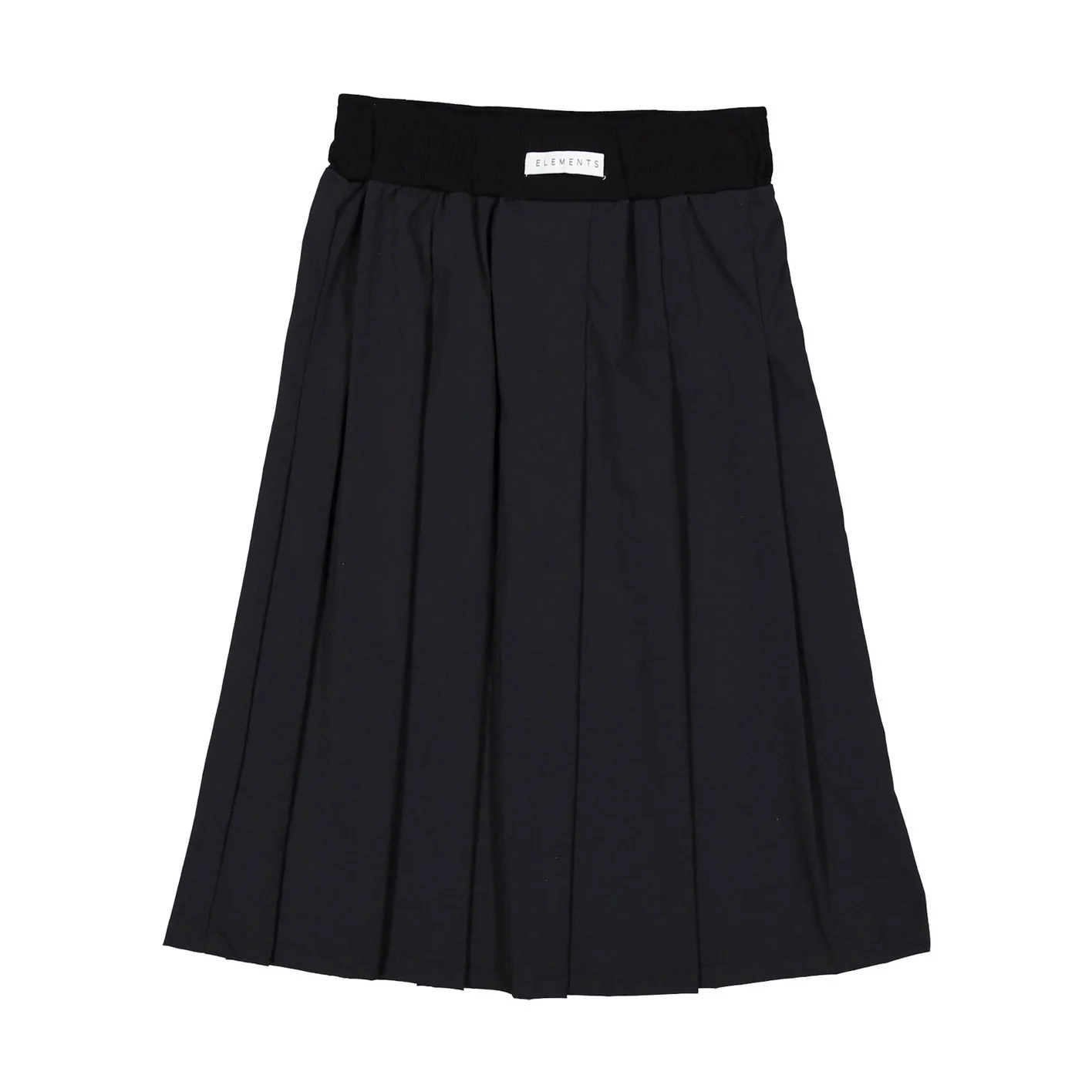ELEMENTS Black Tafetta Pleated Knee Length Skirt - Image 2