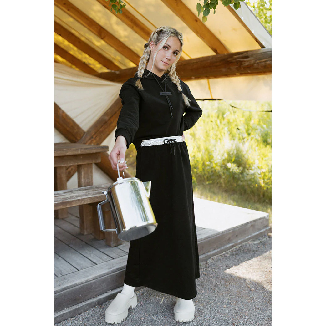 ELEMENTS Black Waistband Sweat Maxi Skirt - Image 2