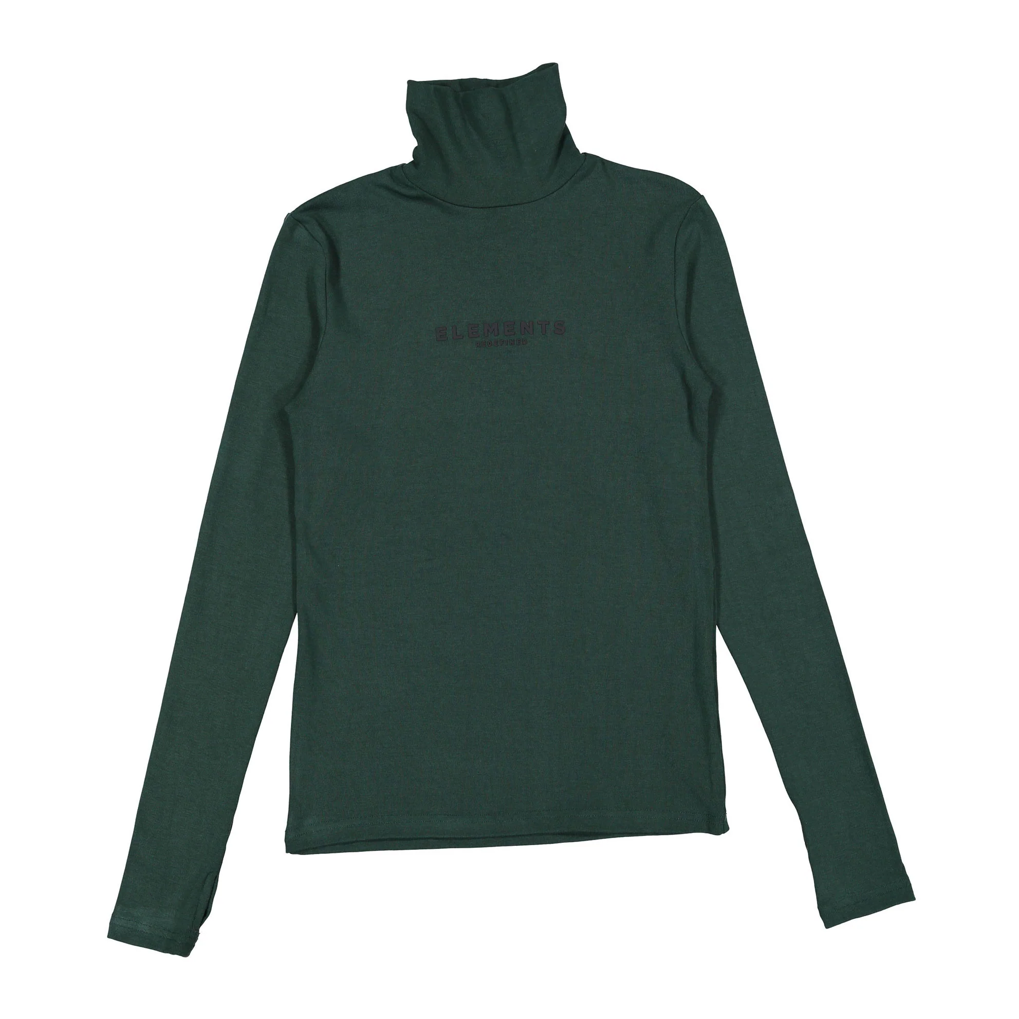 ELEMENTS Forest Green Chest Logo Turtleneck