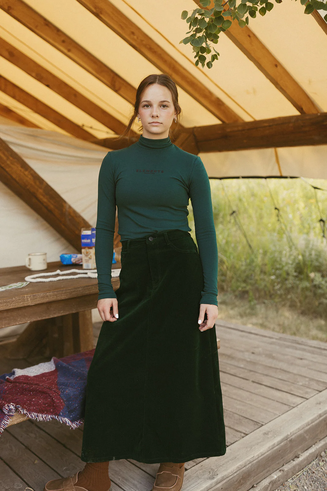ELEMENTS Forest Green Chest Logo Turtleneck - Image 2