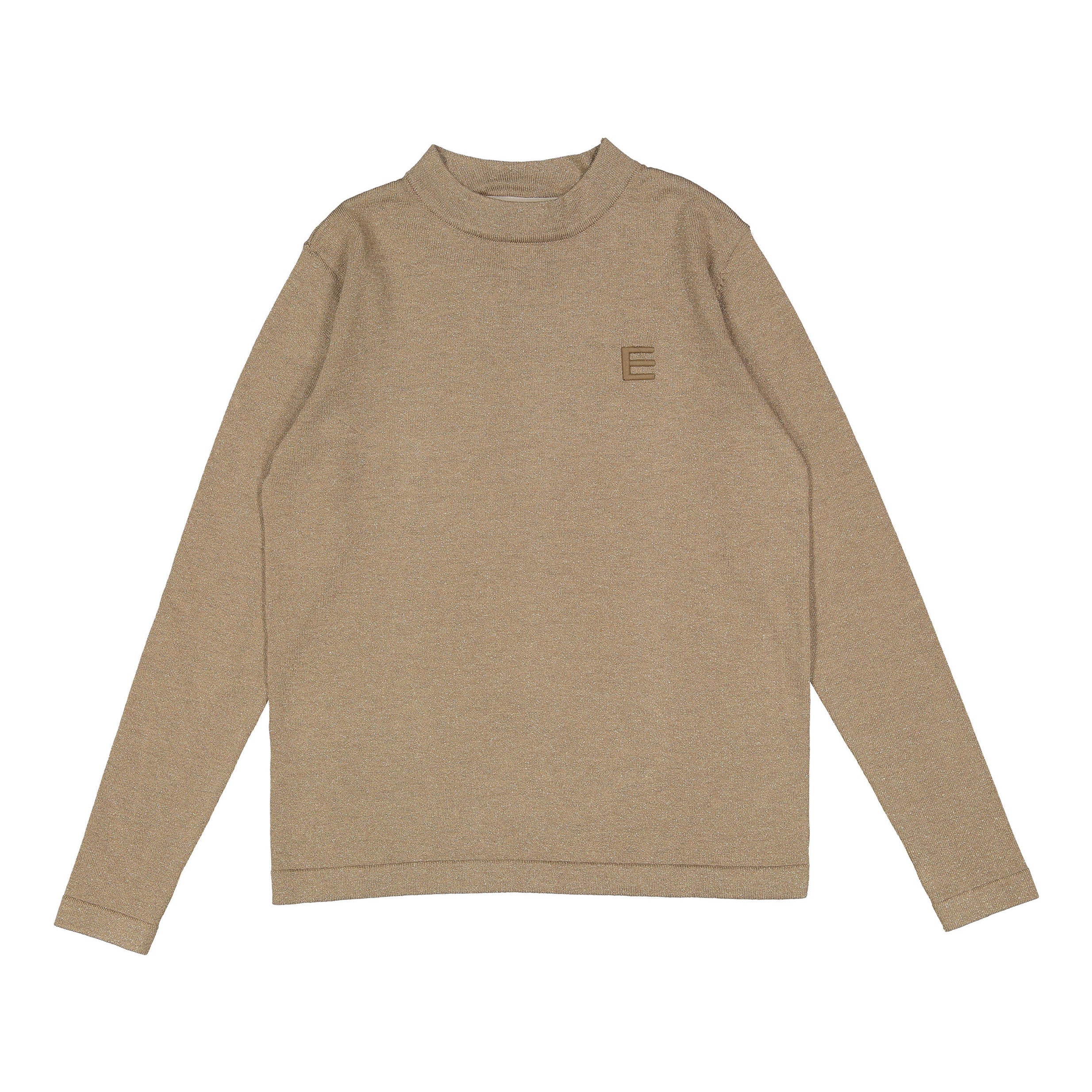 ELEMENTS Gold Metallic Knit Turtleneck