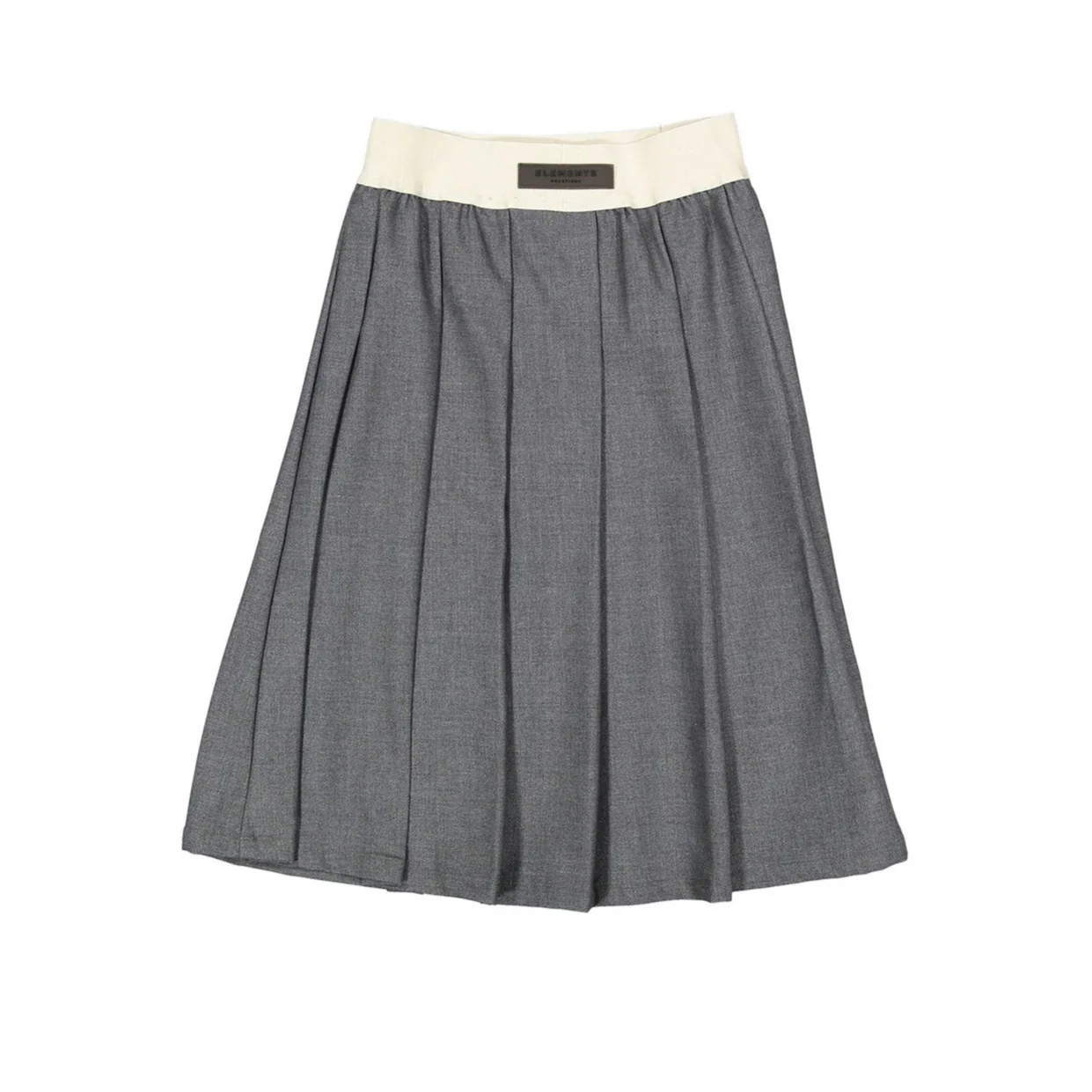 ELEMENTS Gray Pleated Knee Length Skirt - Image 2