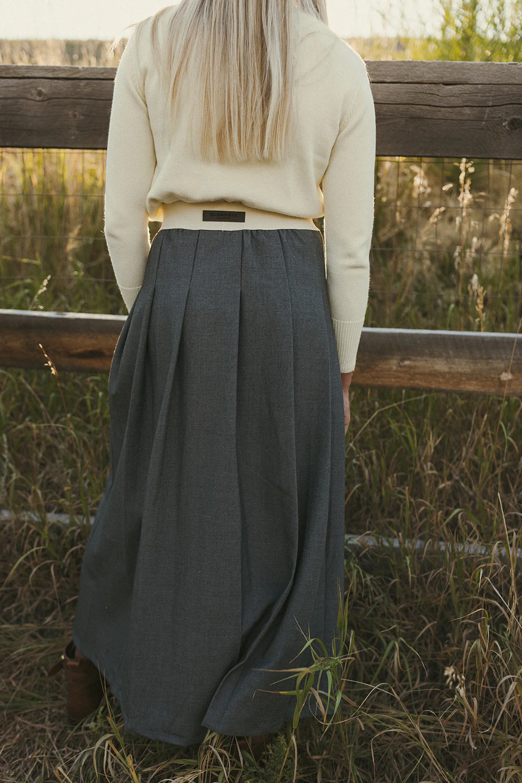ELEMENTS Gray Pleated Maxi Skirt - Image 3