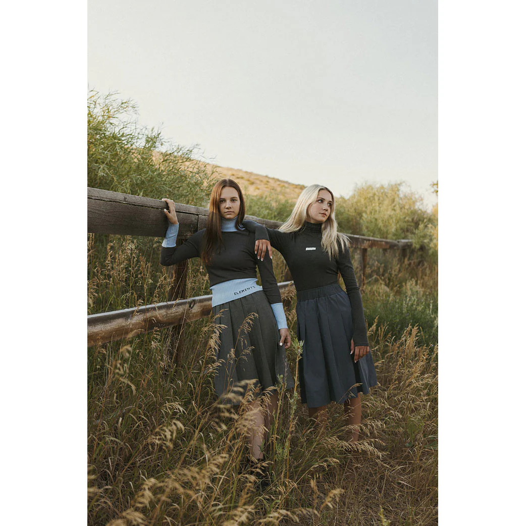 ELEMENTS Grey/Blue Trim Knit Turtleneck - Image 3