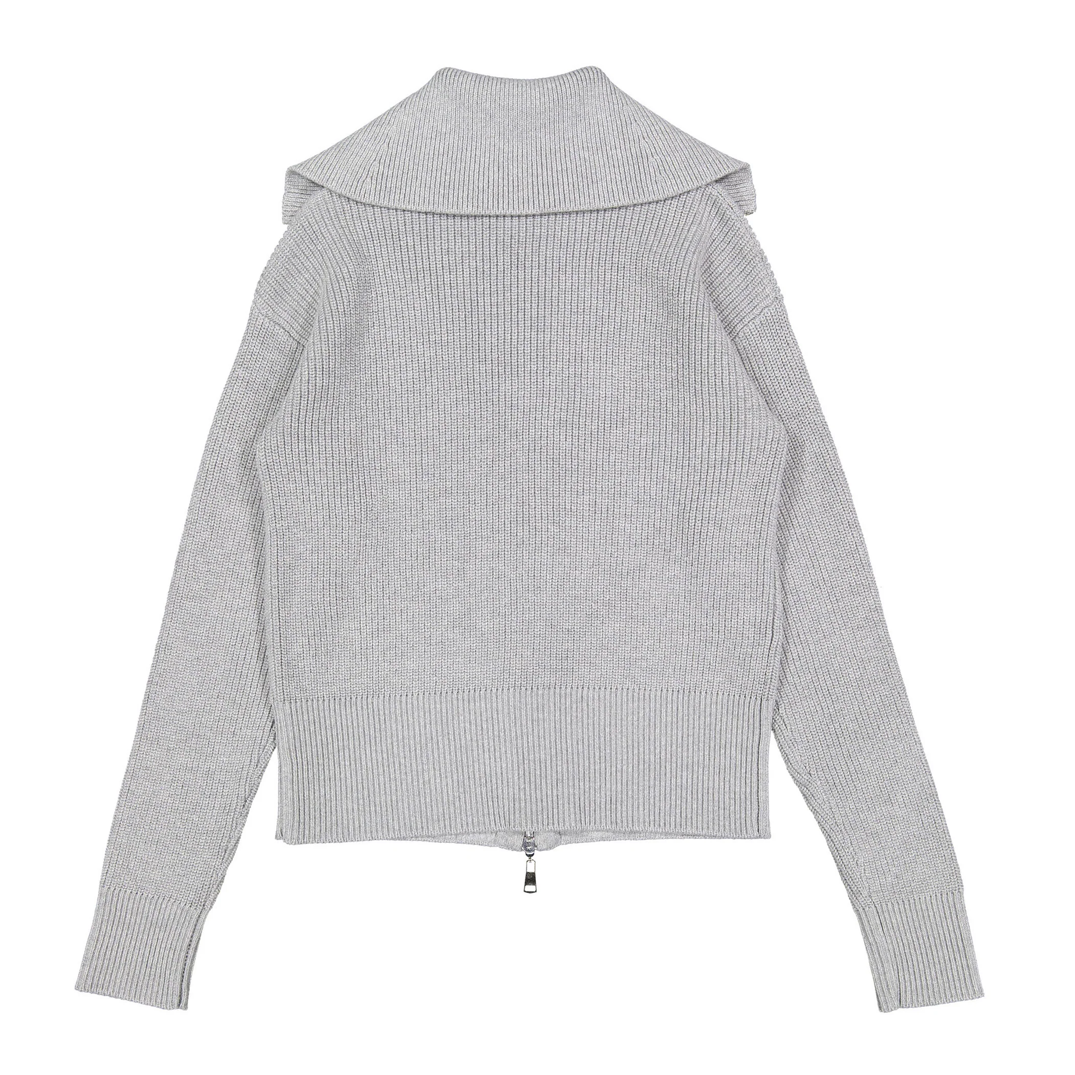 Elements Grey Knit Zip Up Sweater - Image 2