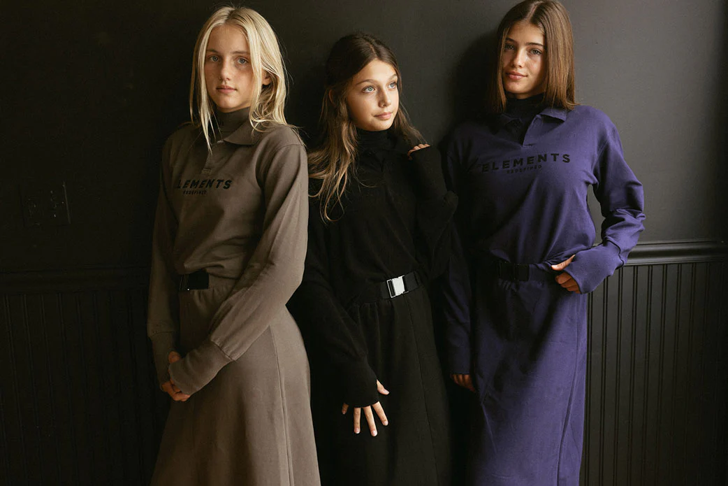 ELEMENTS Jet Black Buckle Sweatshirt Skirt - Image 3
