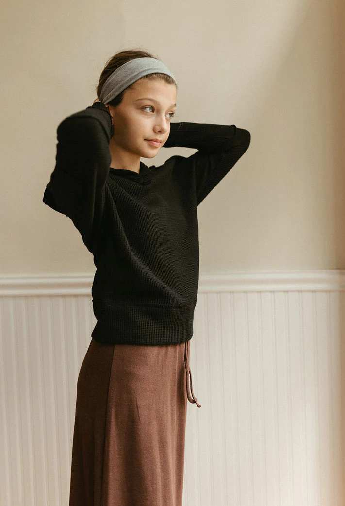 ELEMENTS Jet Black Waffle Top - Image 3