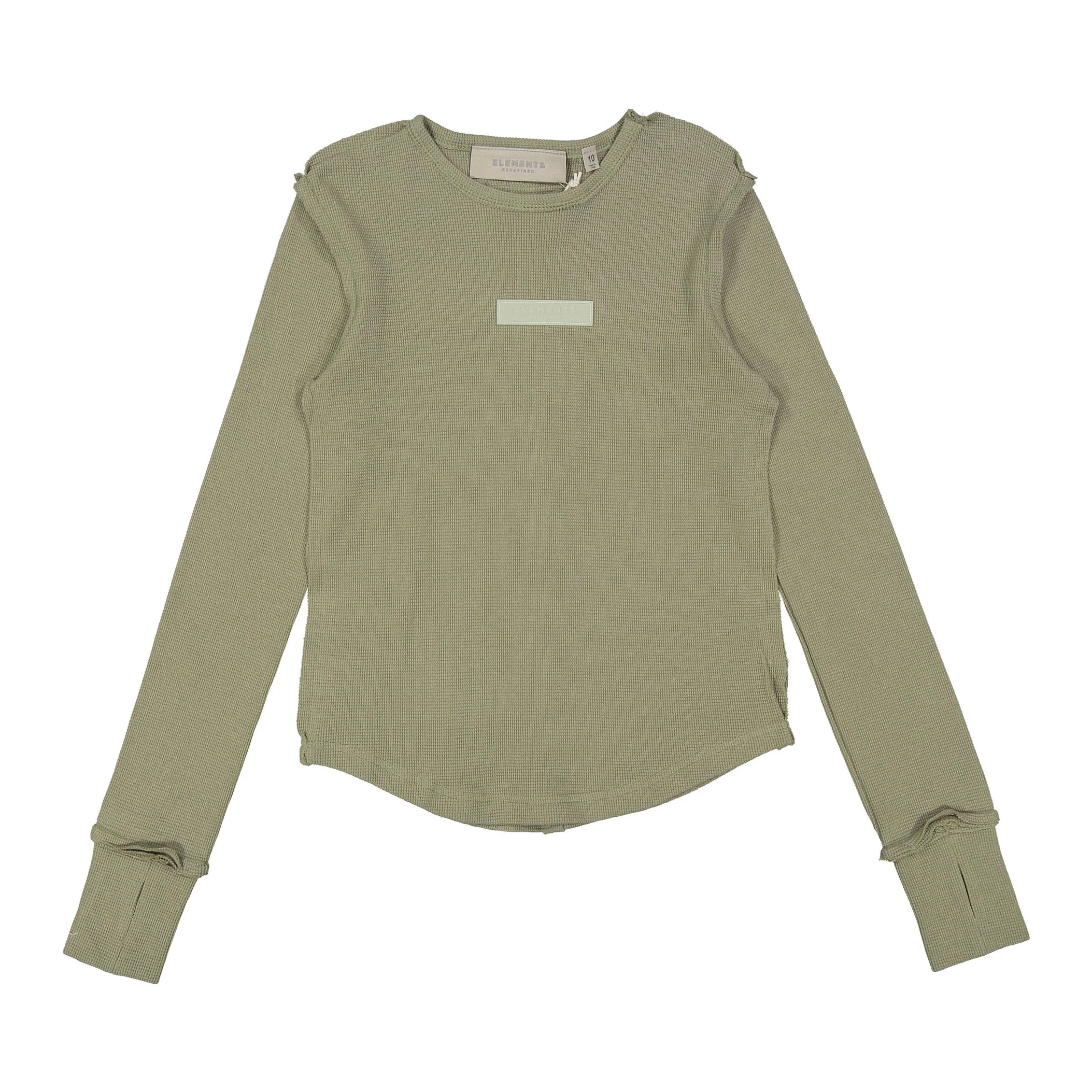 Elements Khaki Grey Seam Waffle Tee