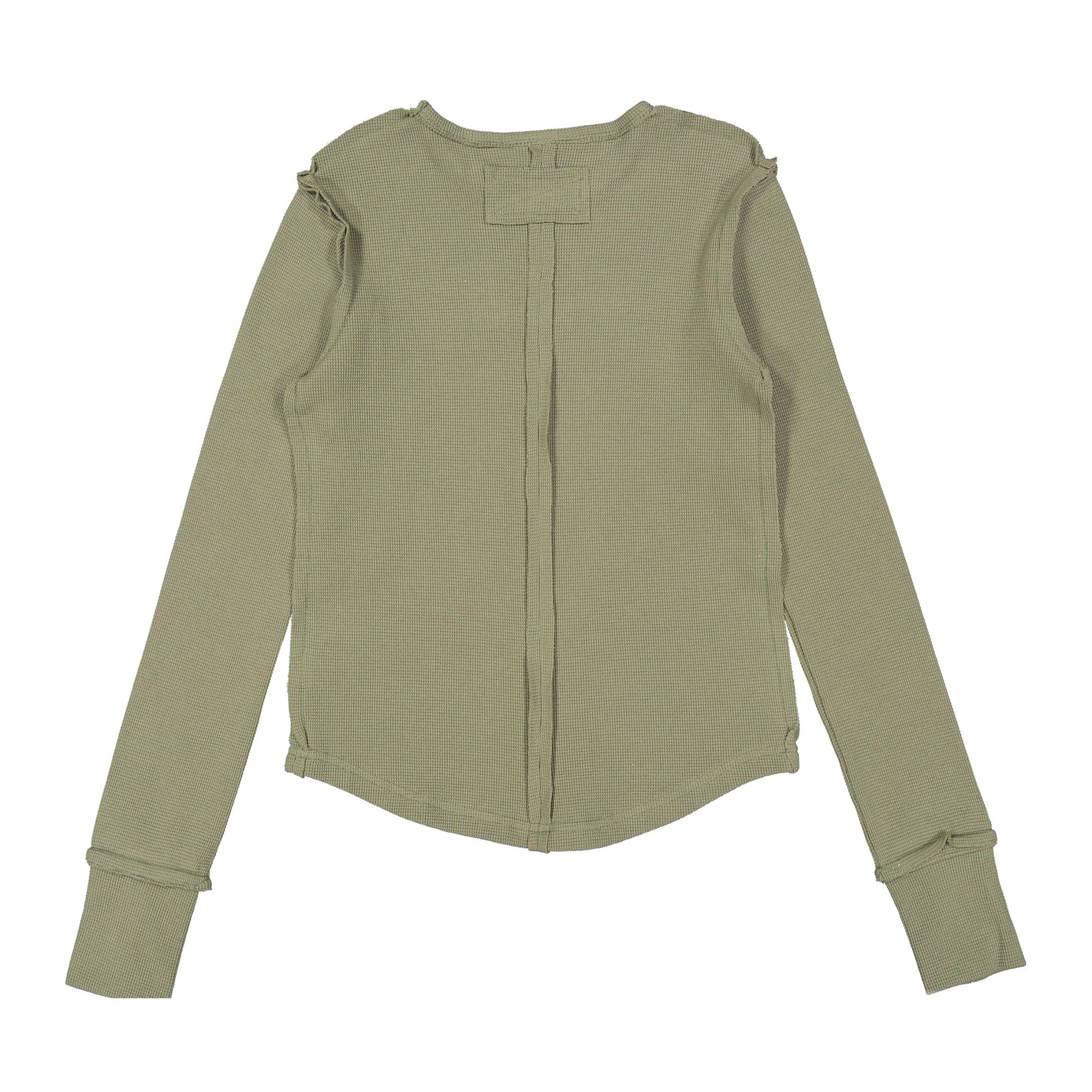 Elements Khaki Grey Seam Waffle Tee - Image 3