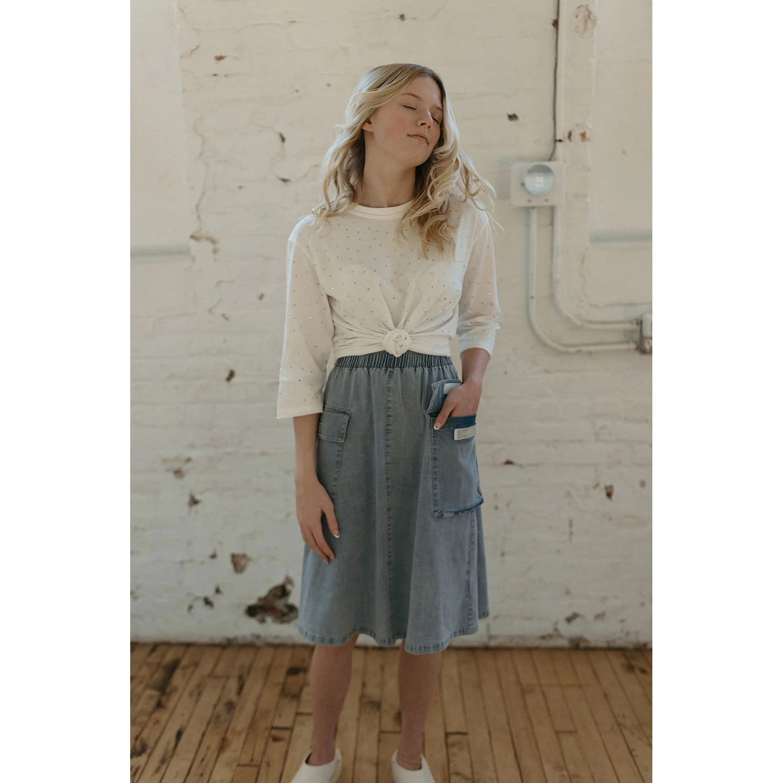 Elements Light Blue Cargo Skirt - Image 7