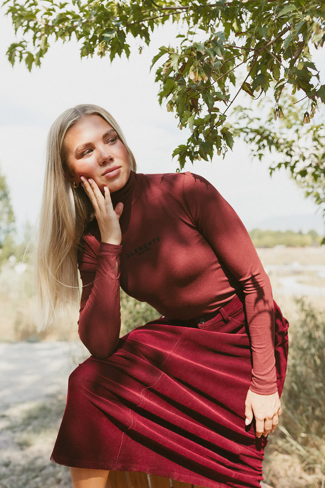 ELEMENTS Maroon Chest Logo Turtleneck - Image 3