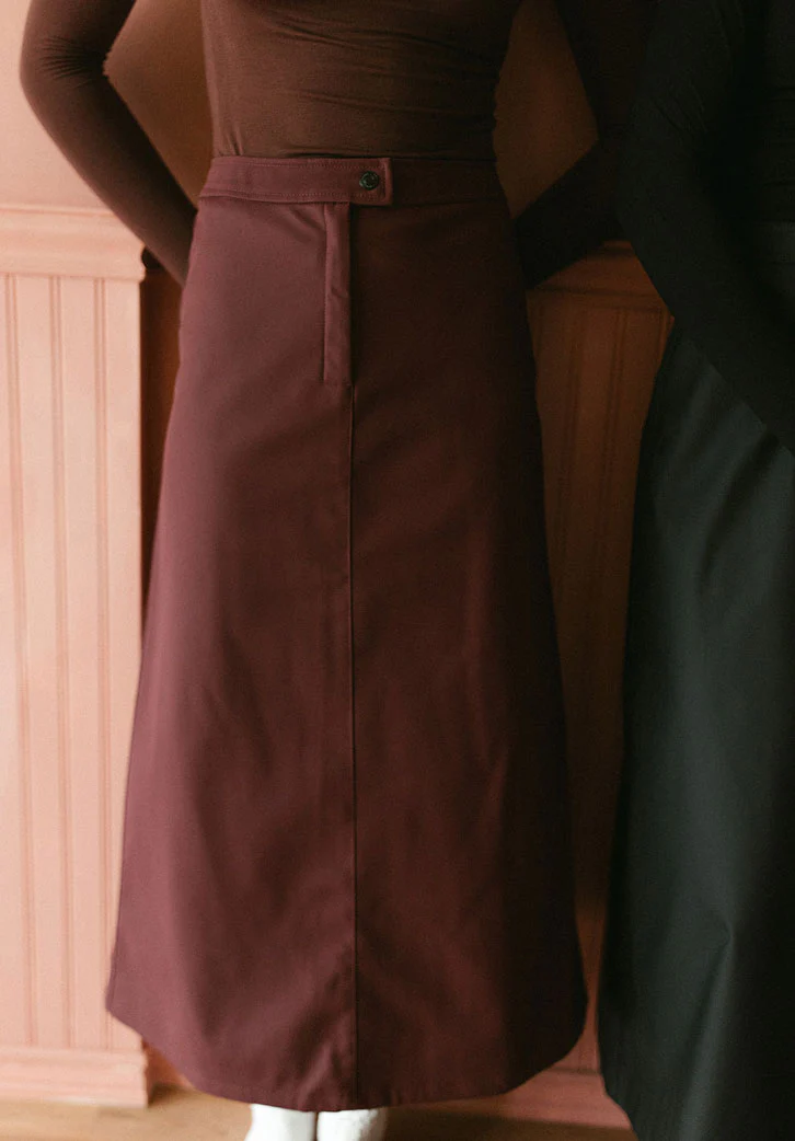ELEMENTS Bright Umber Leather Maxi Skirt - Image 3