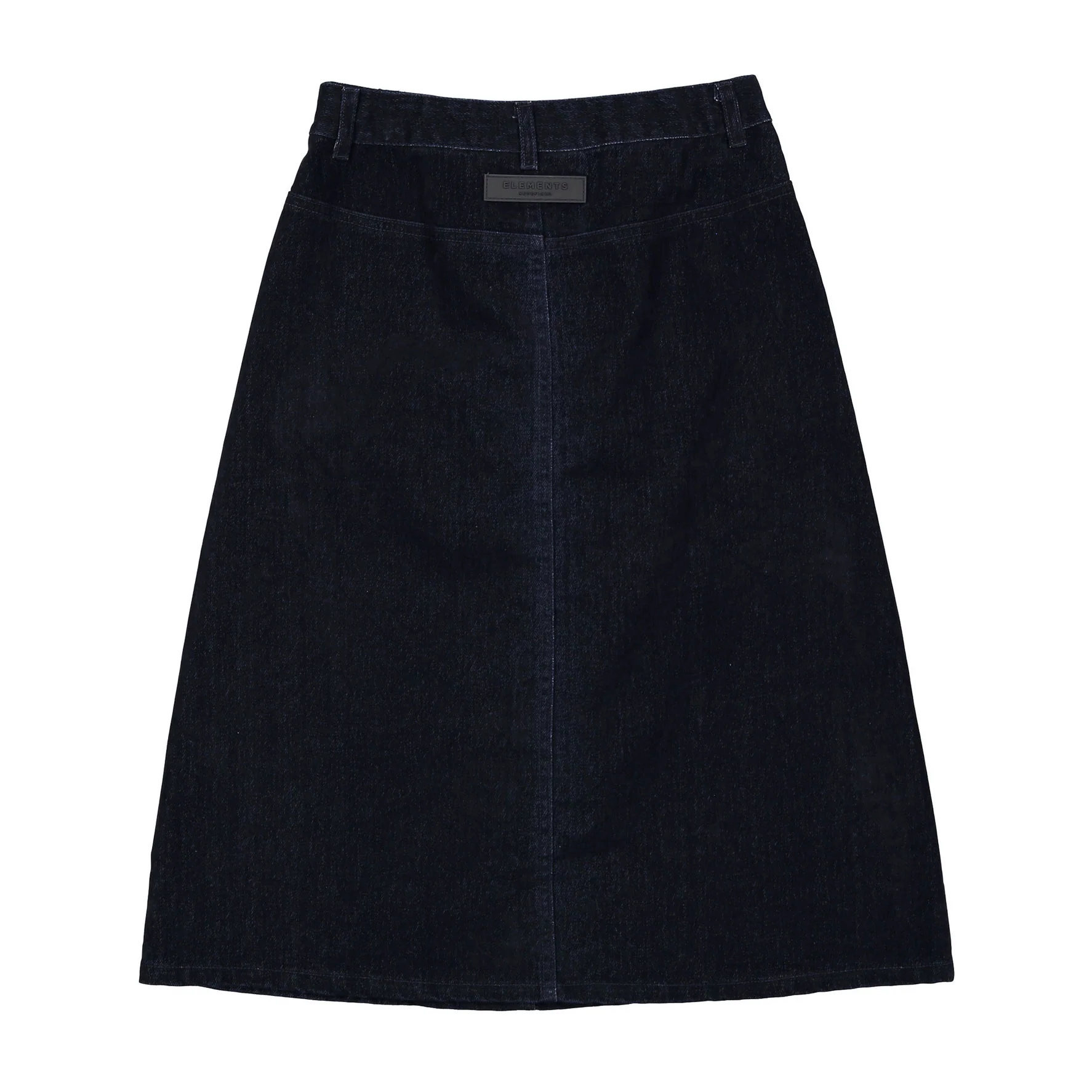 ELEMENTS Navy Denim Mid Calf Skirt - Image 3