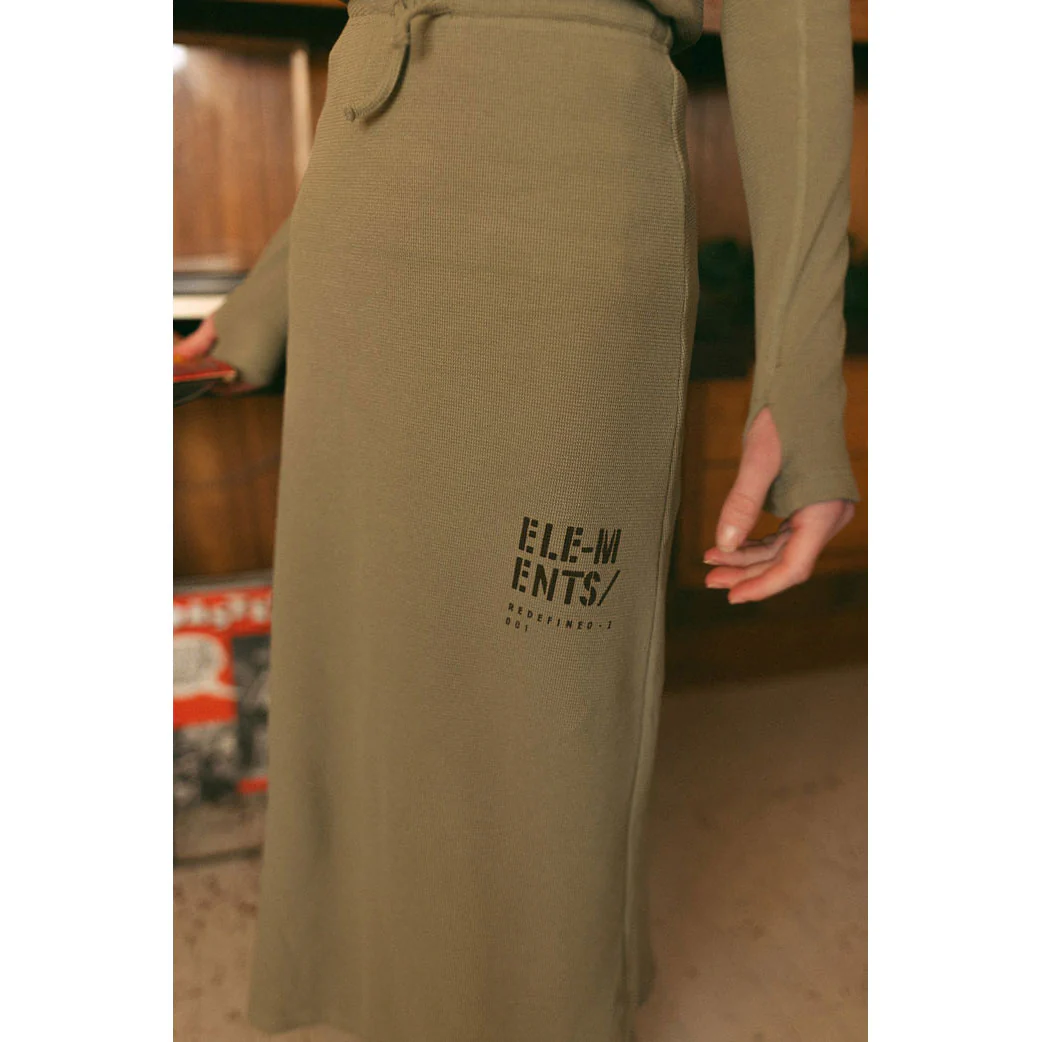 ELEMENTS Olive Stamped Waffle Skirt - Image 2