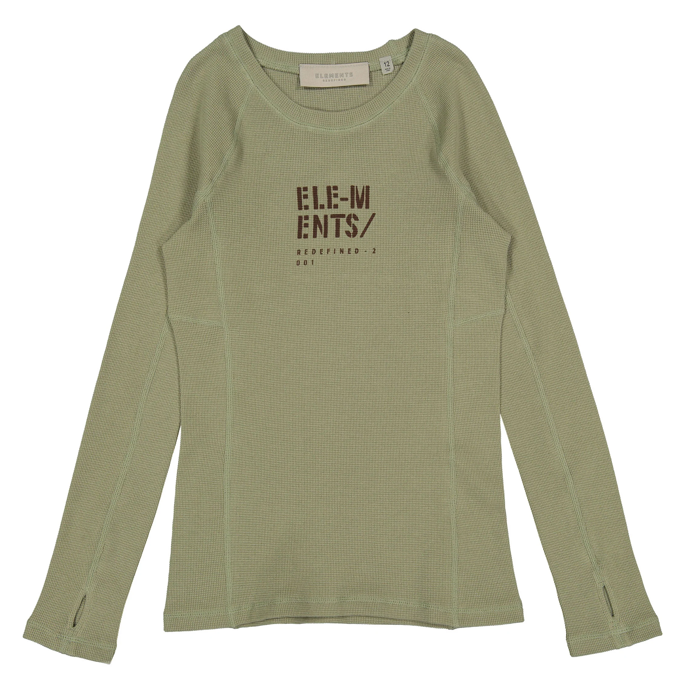 ELEMENTS Olive Stamped Waffle Tee