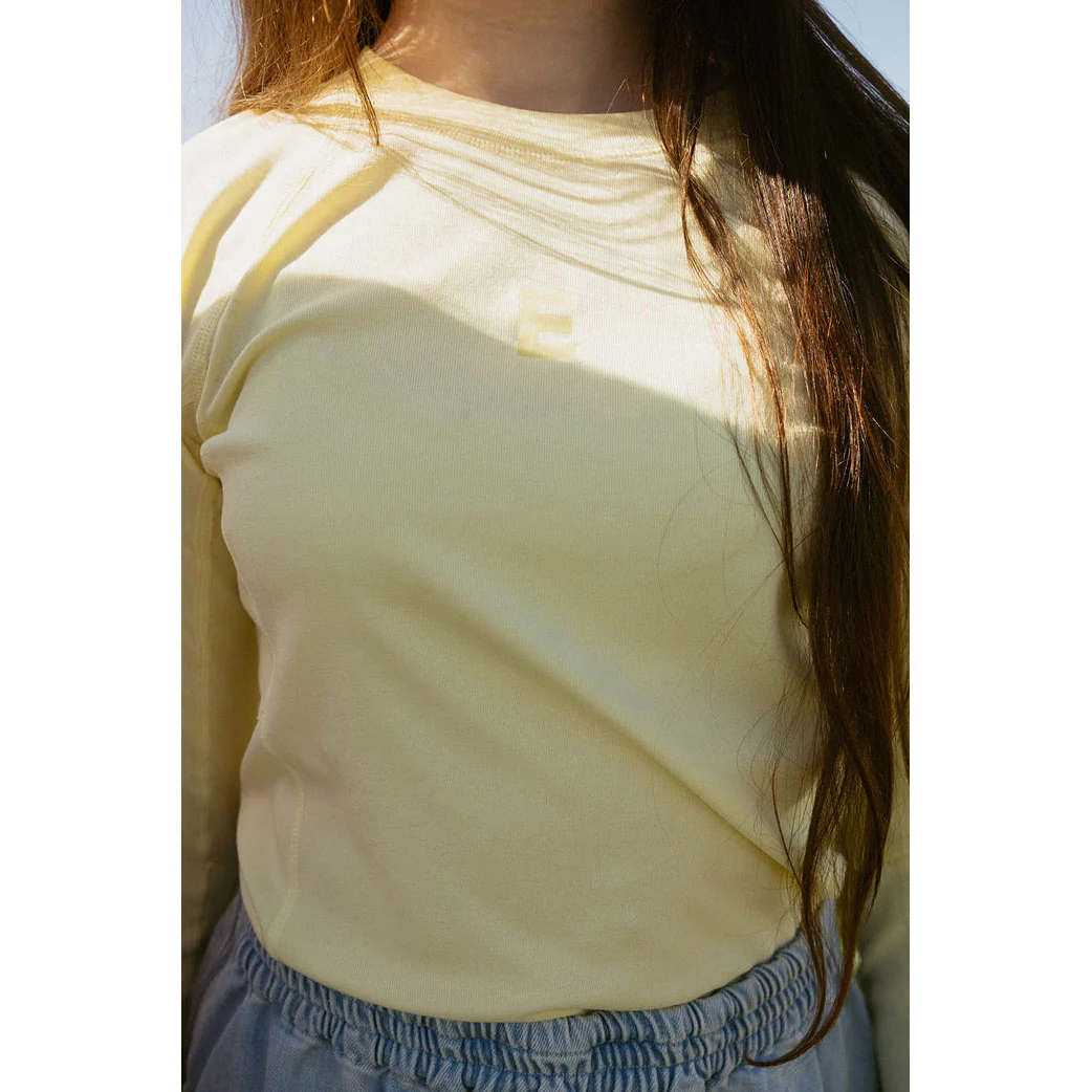 Elements Pale Yellow E Logo Stitch Tee - Image 4
