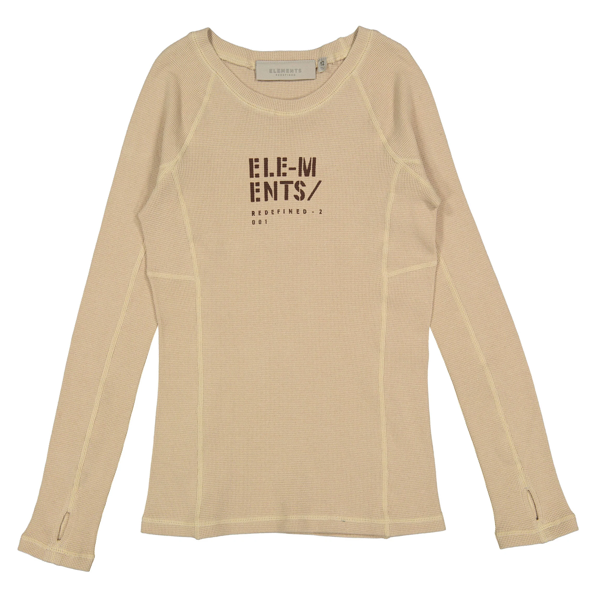 ELEMENTS Taupe Stamped Waffle Tee