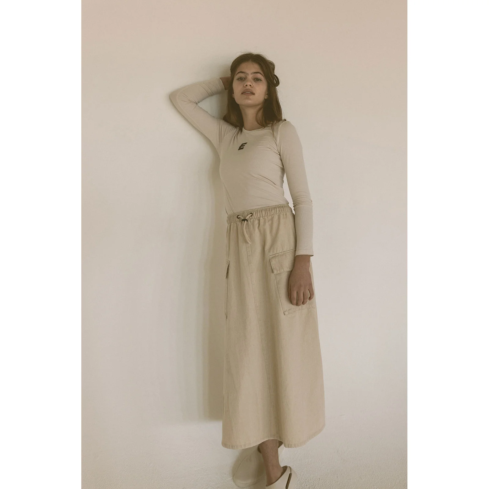 Elements Taupe Wash Maxi Cargo Skirt - Image 5