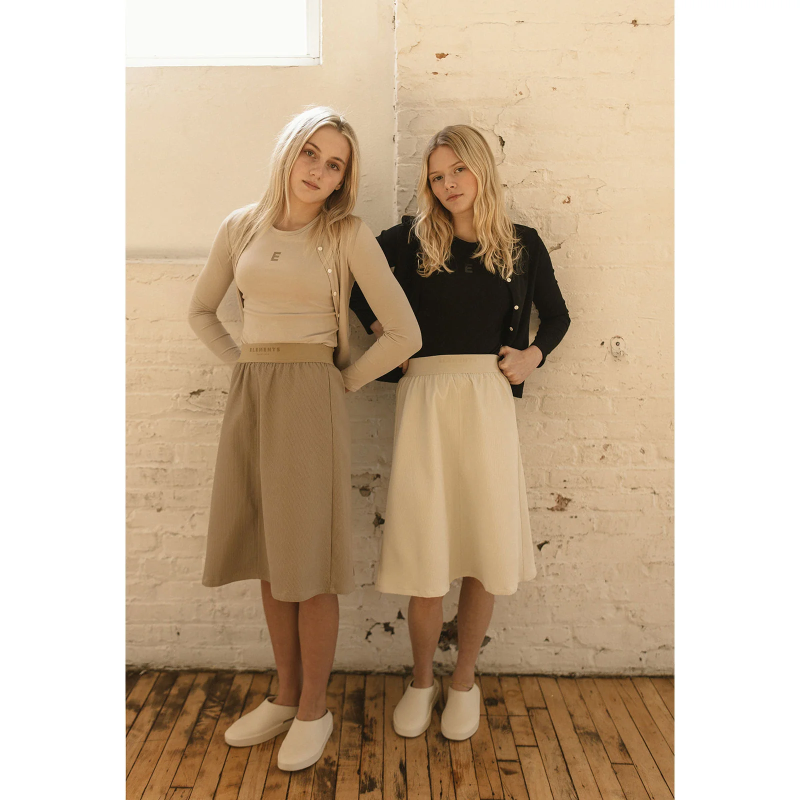 Elements Taupe Wash Ribbed Band Skirt - Image 5