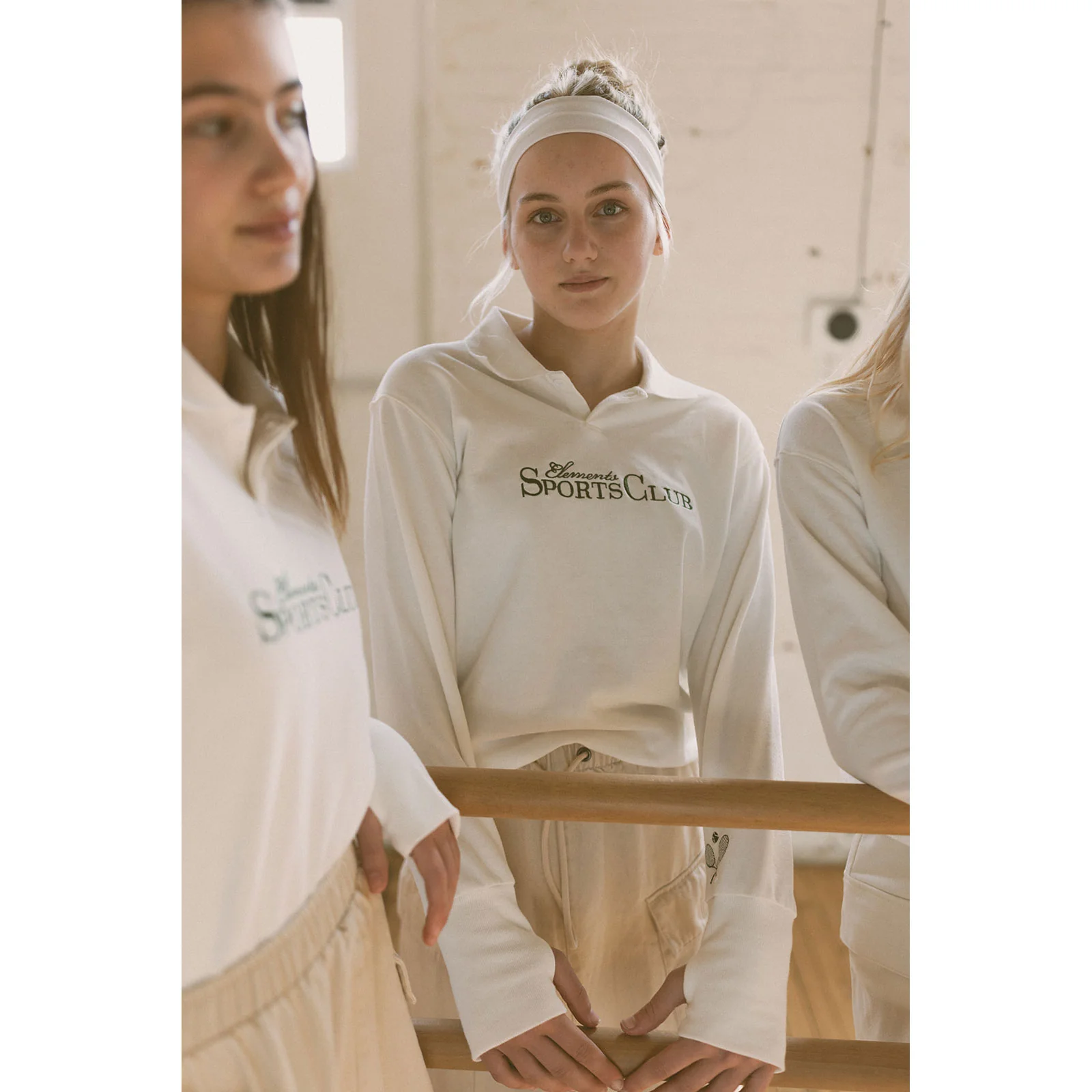 Elements White Sports Club Polo Sweatshirt - Image 5