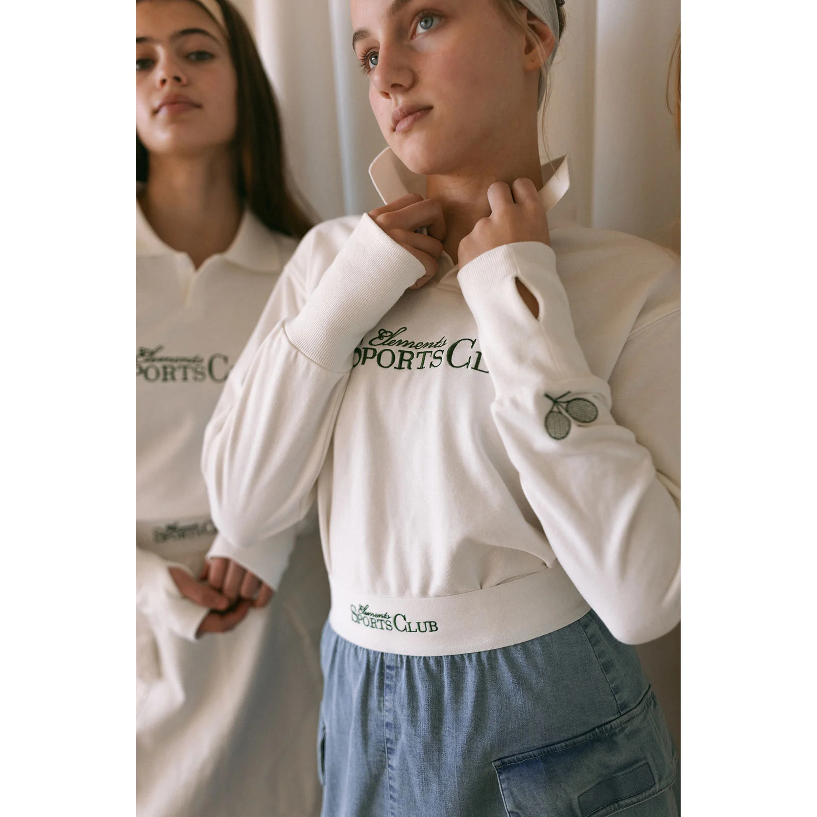 Elements White Sports Club Polo Sweatshirt - Image 7