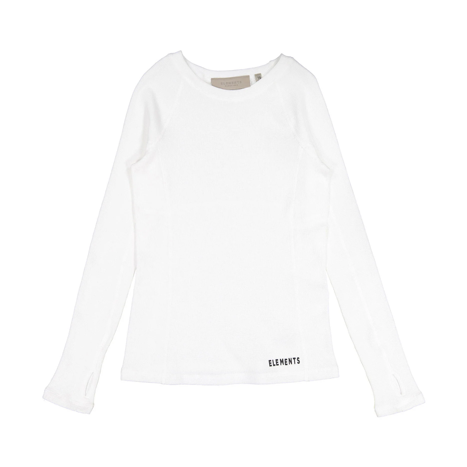 Elements White Waffle Seamed Tee