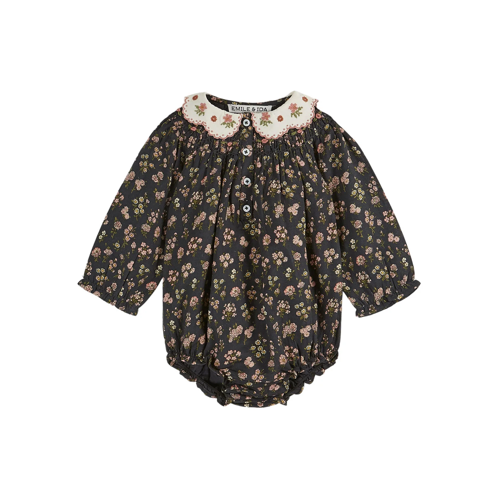 Emile et Ida Black Country Collar Romper