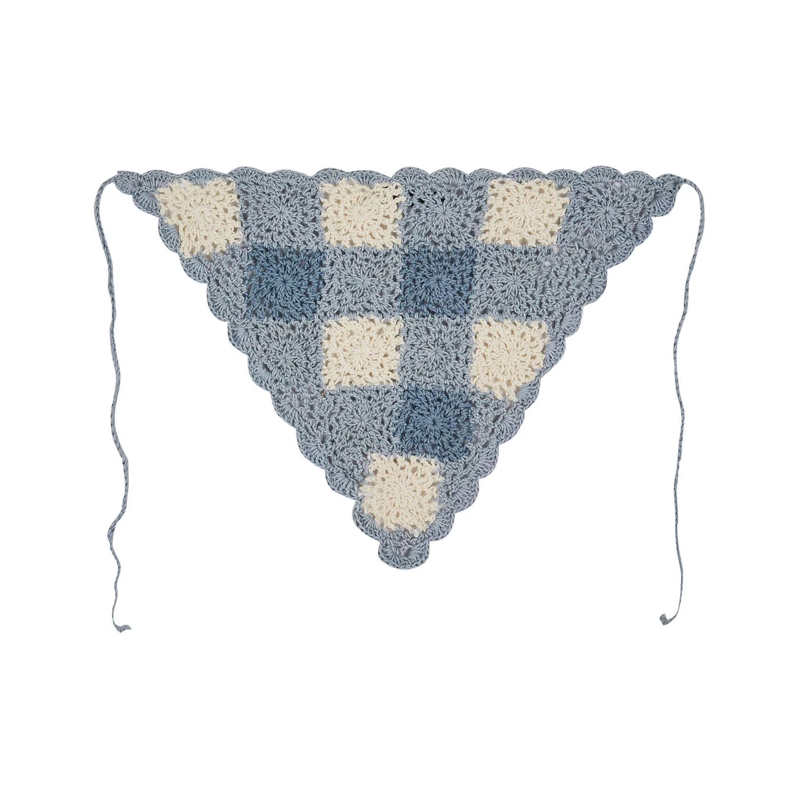 Emile et Ida Blue Gingham Head Scarf