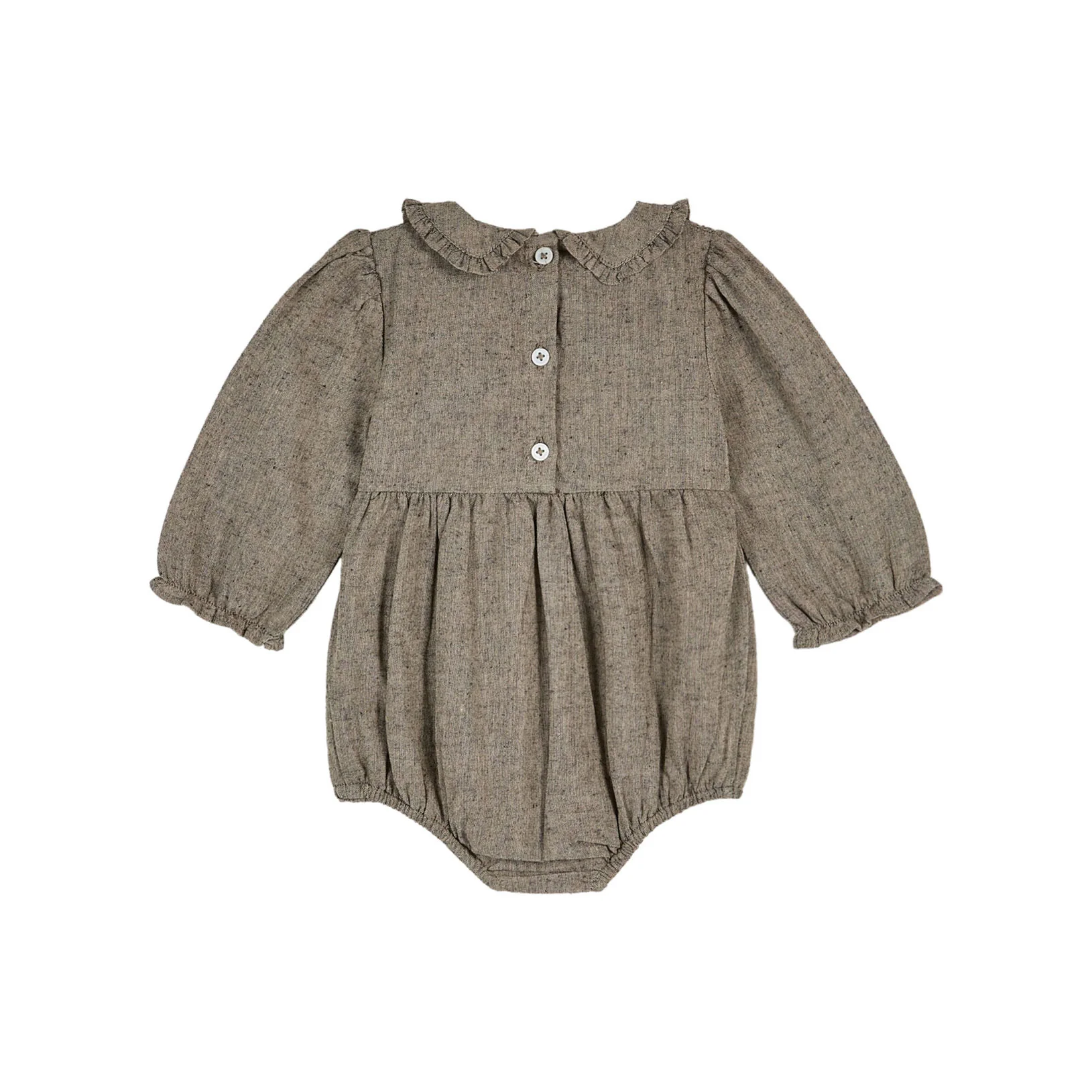 Emile et Ida Brown Embroidered Romper - Image 2