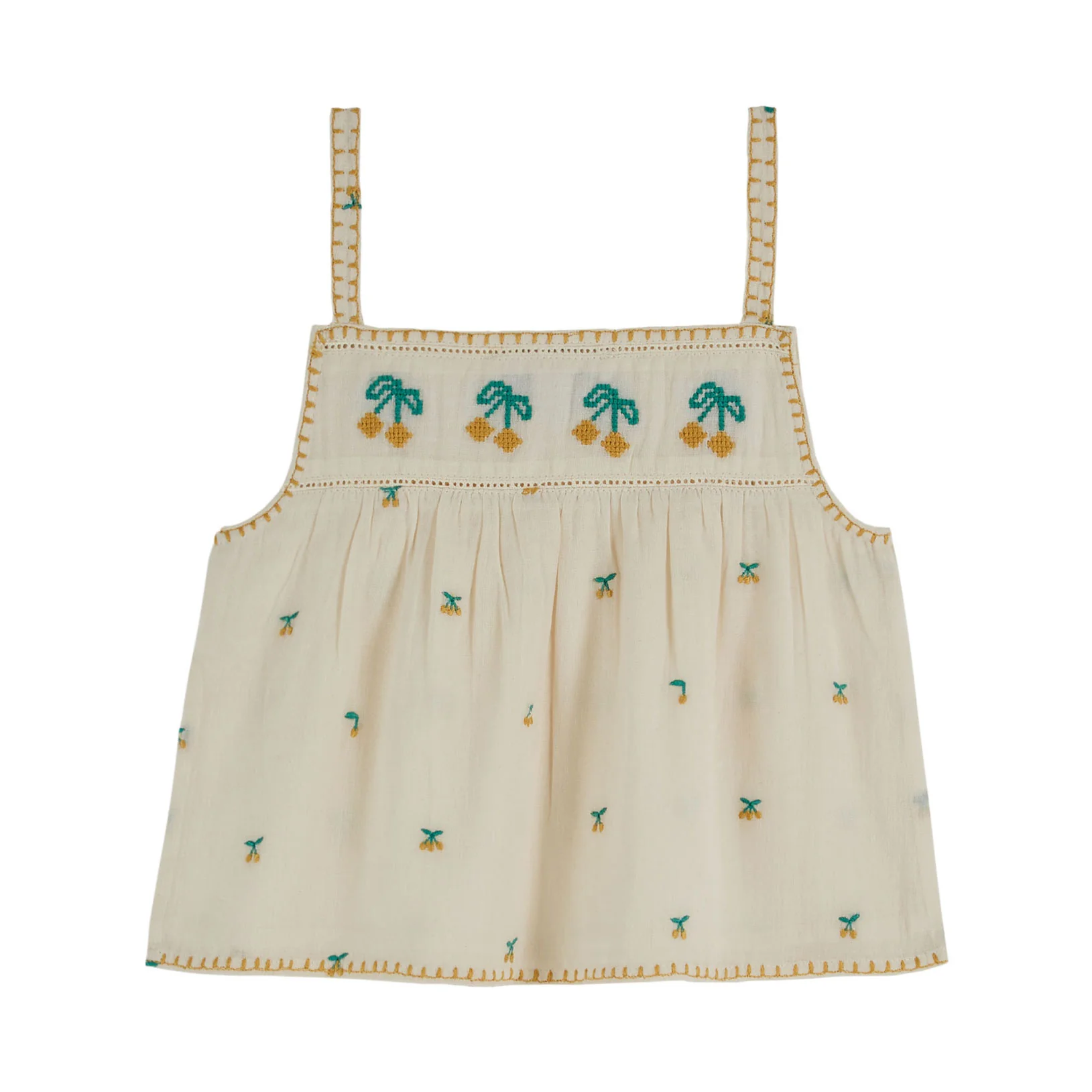 Emile et Ida Chantilly Cherry Embroidered Top - Image 2