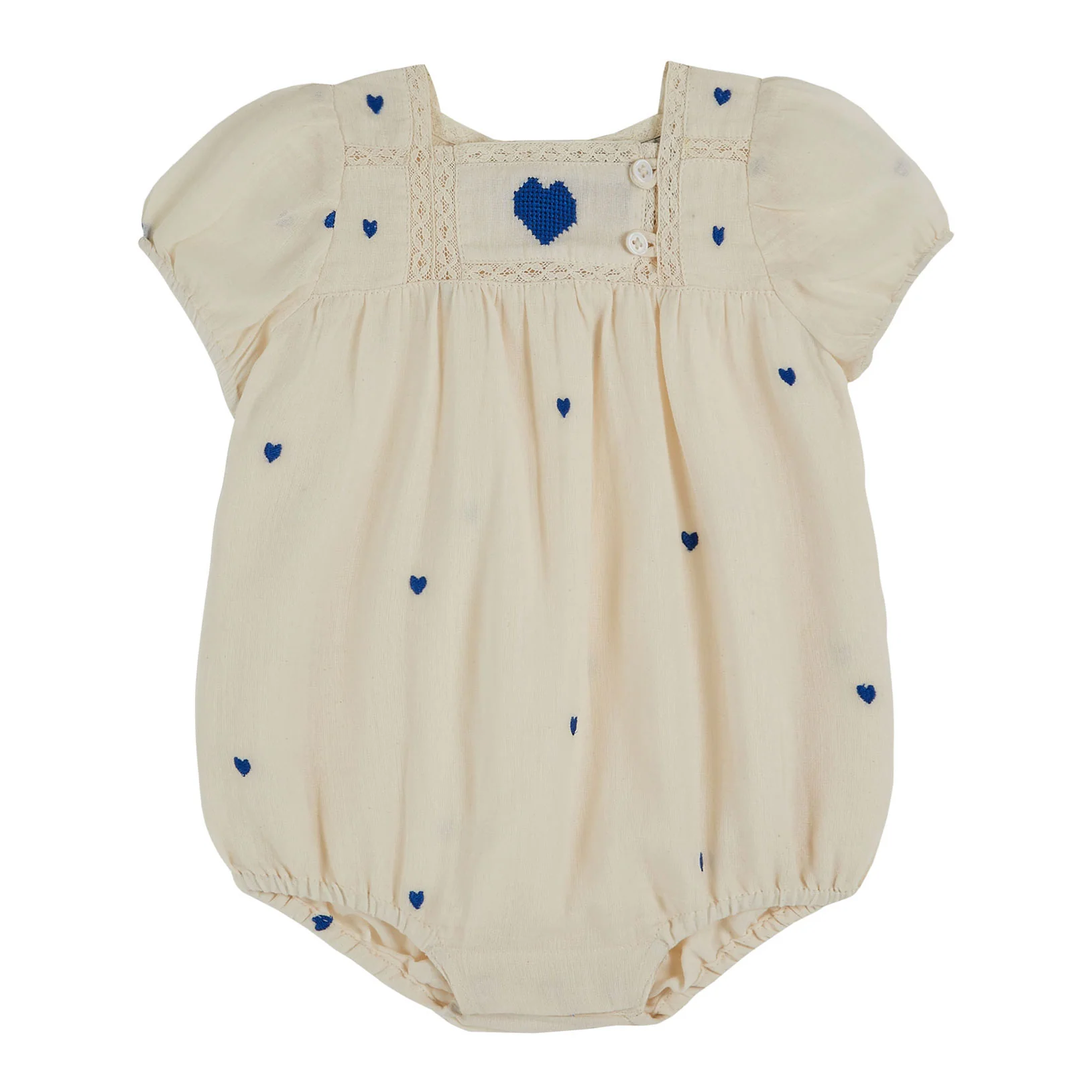 Emile et Ida Chantilly Embroidered Allover Romper
