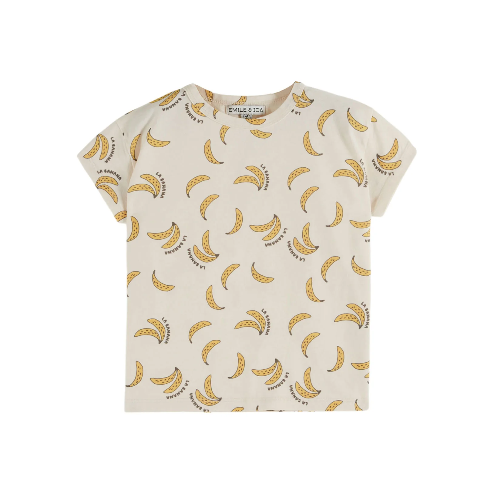 Emile et Ida Cream Banana All Over Print T-Shirt