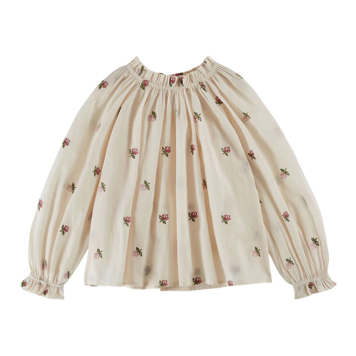 Emile et Ida Cream Embroidered Blouse