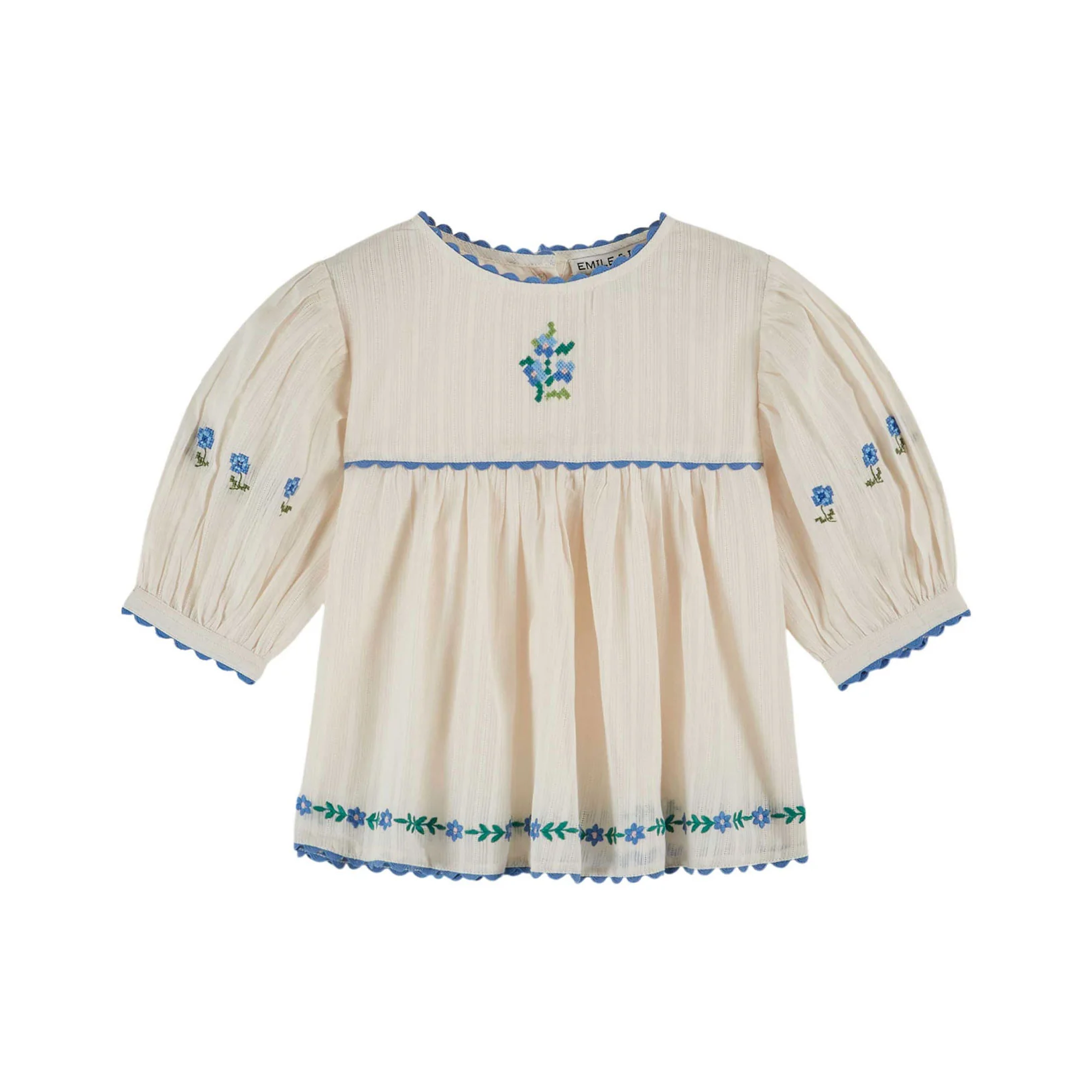 Emile et Ida Cream Embroidered Blouse