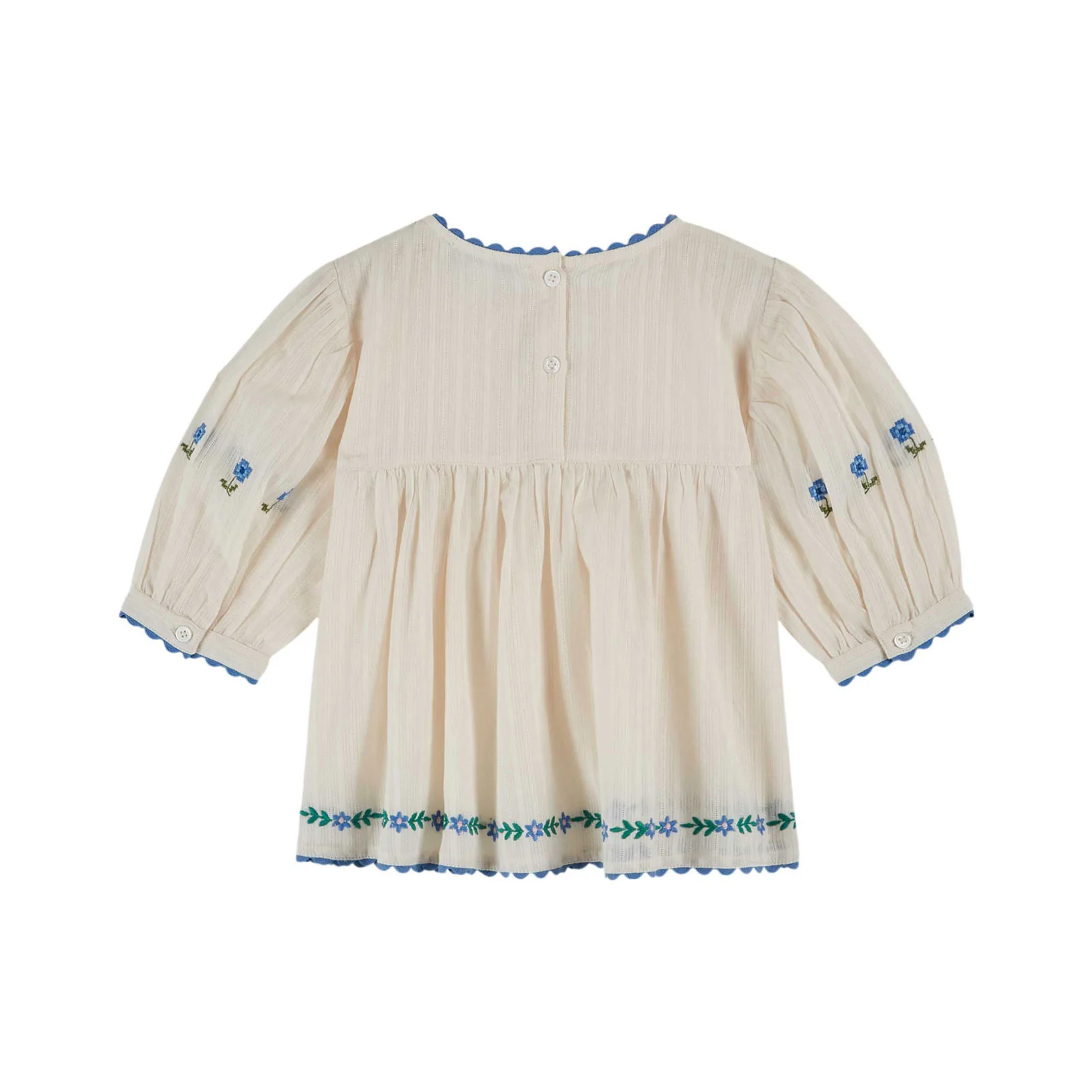 Emile et Ida Cream Embroidered Blouse - Image 2