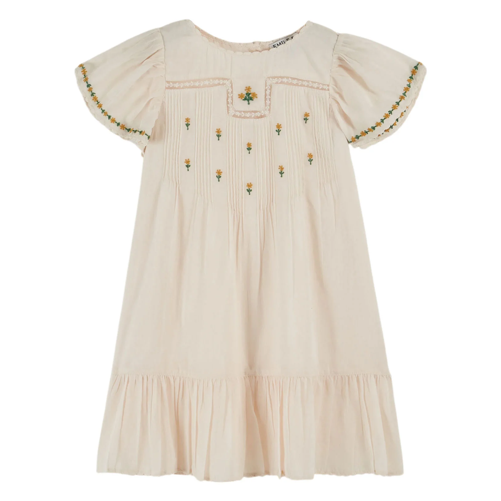 Emile et Ida Cream Embroidered Dress