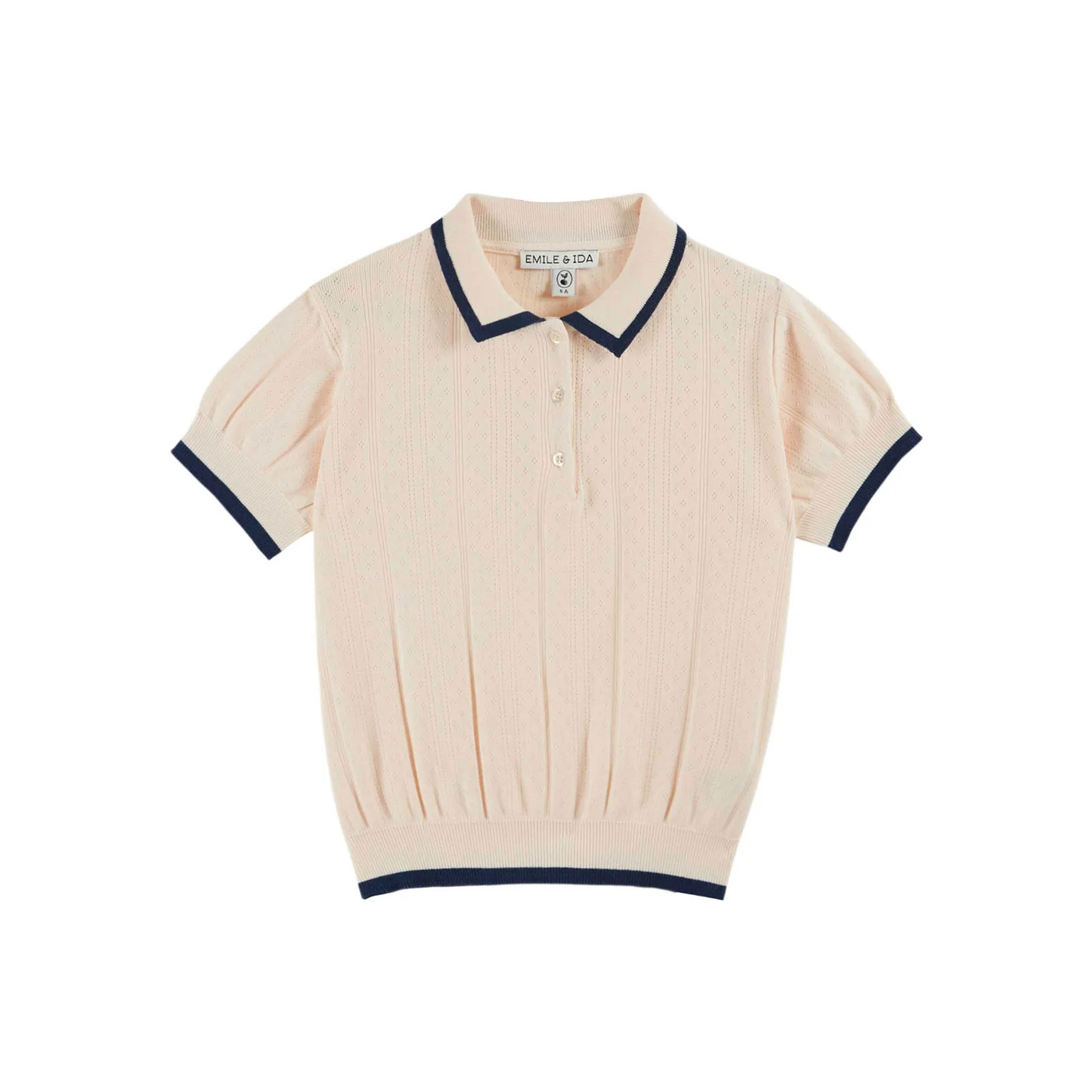 Emile et Ida Cream Pointelle Polo