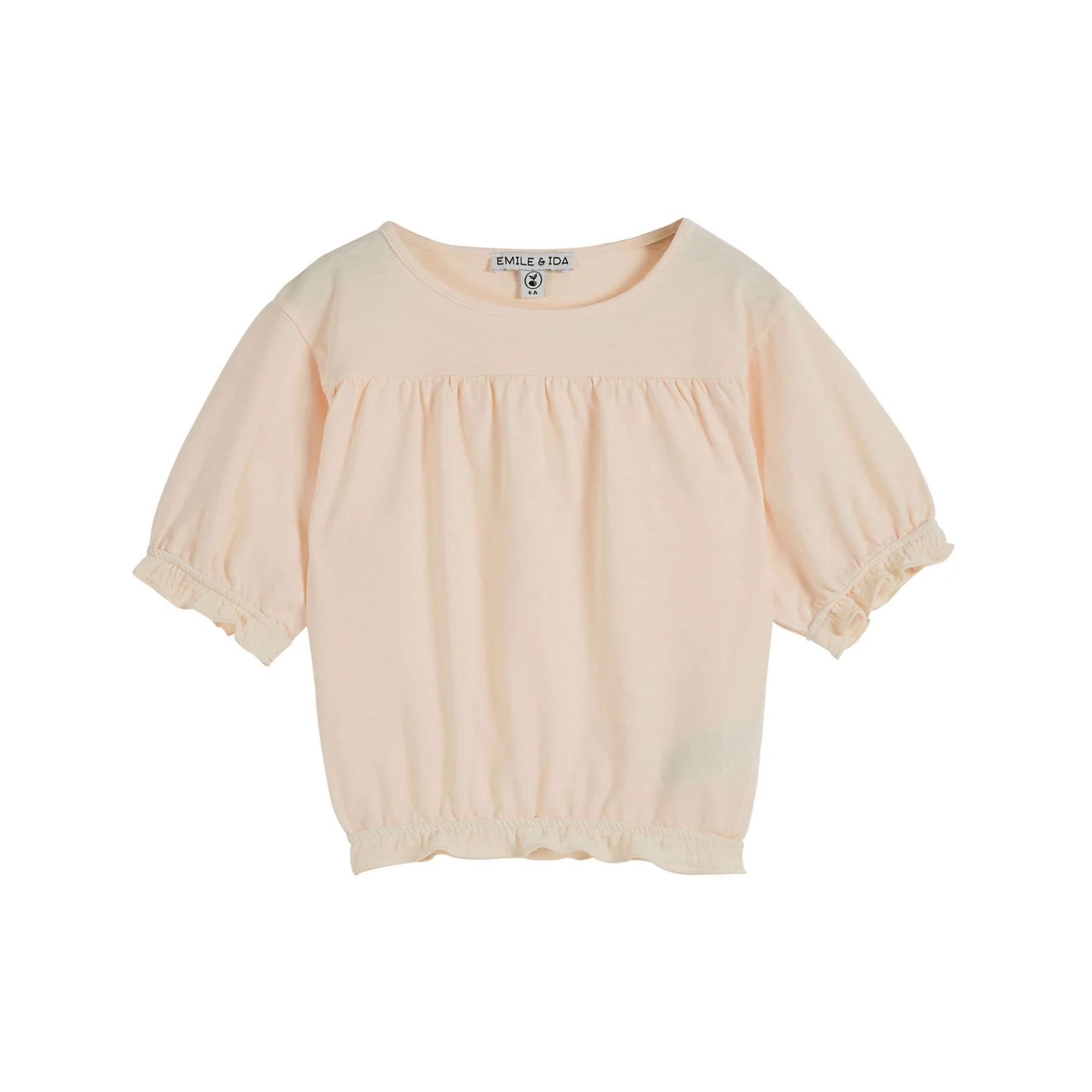 Emile et Ida Cream Ruffled Jersey T-Shirt